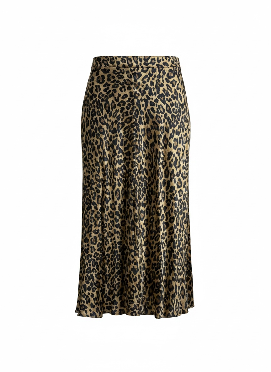 Zara Jaguar Green Print Skirt - Size L