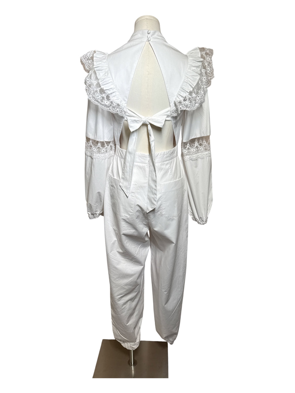 Skazi Lace White Jumpsuit Small