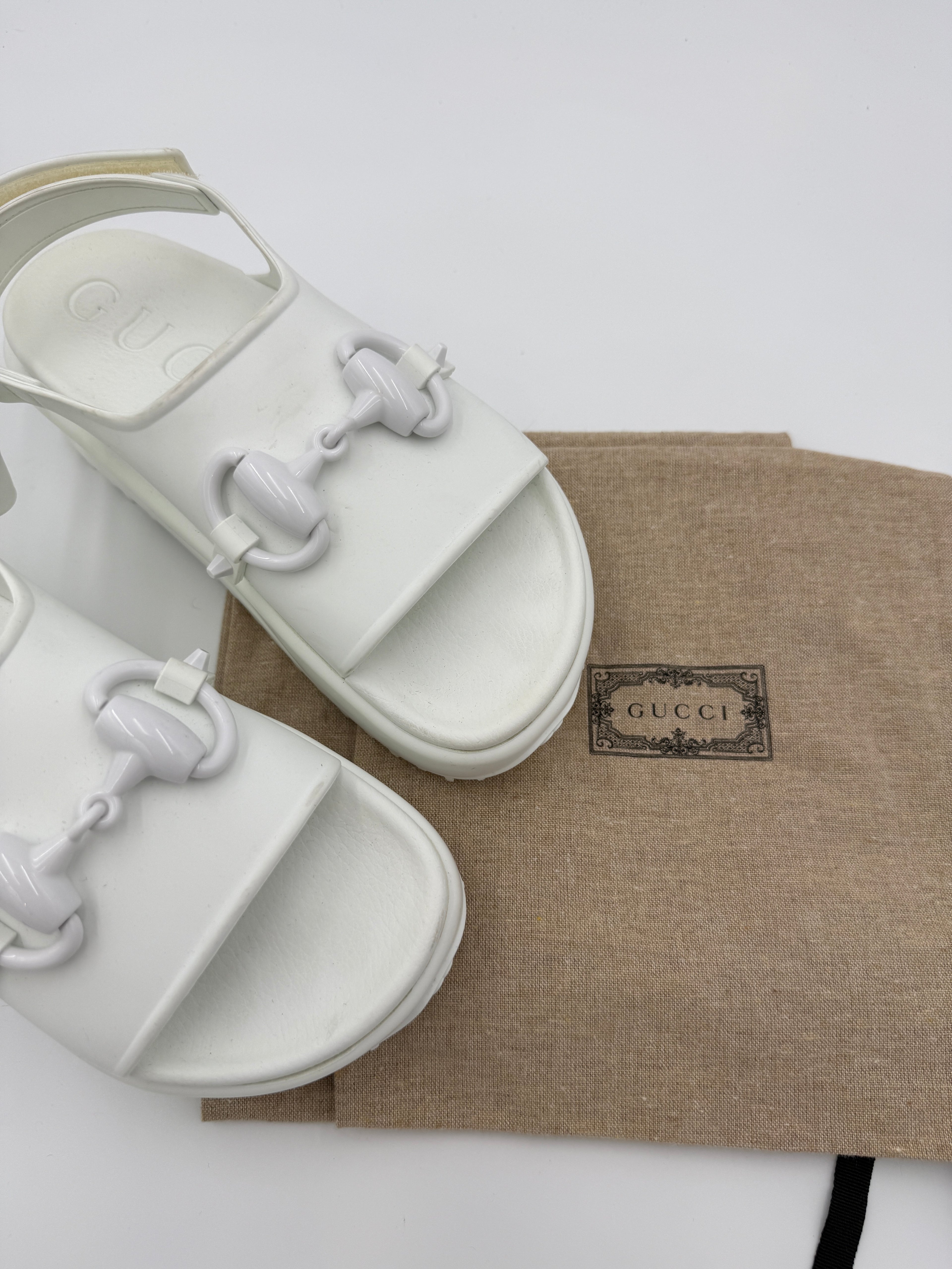 Gucci White Rubber Platform 36