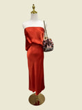 Babadou Orange Silk Strapless set size S