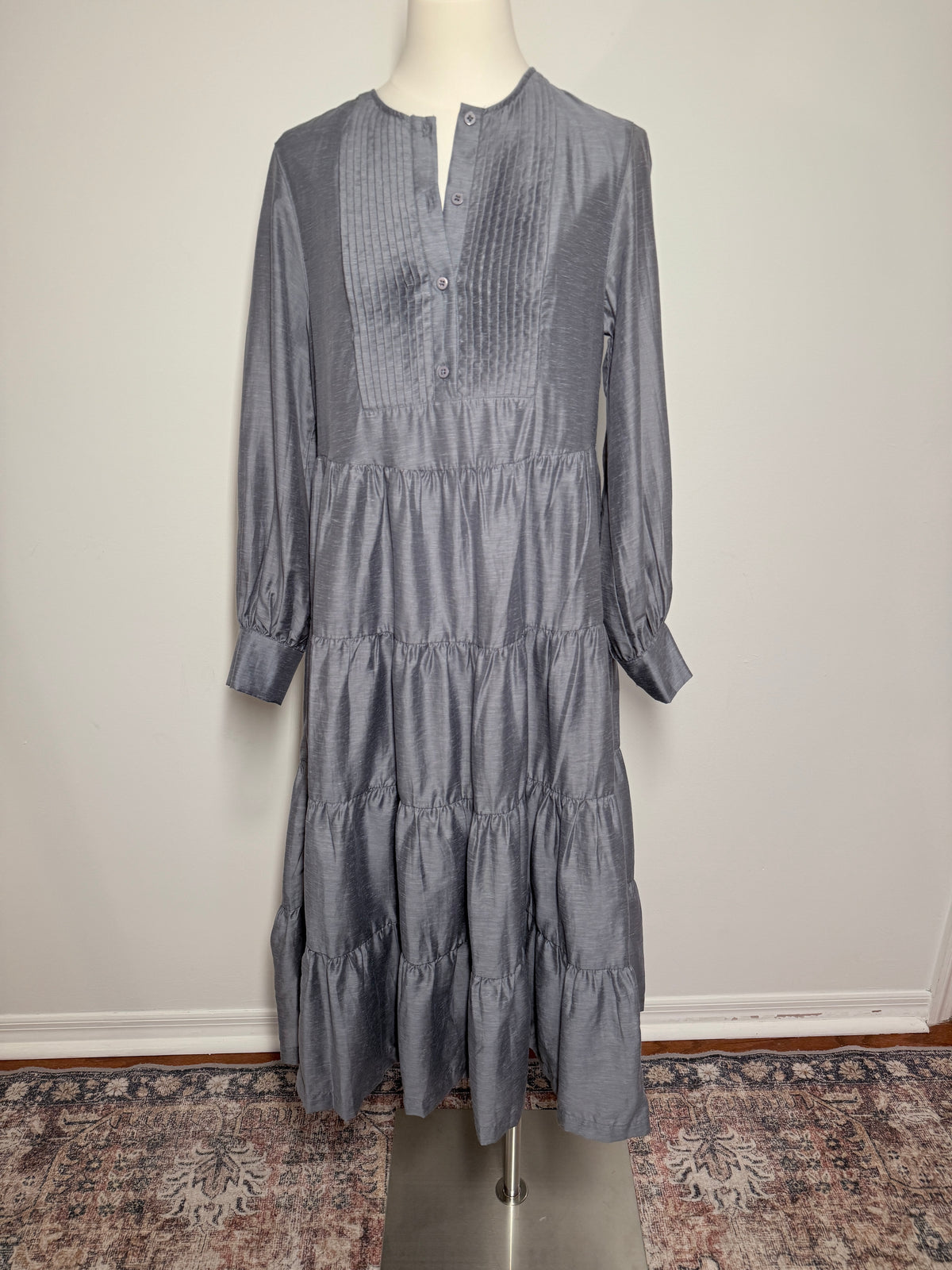 Anthropologie Gray Midi Dress Xsmall NWT