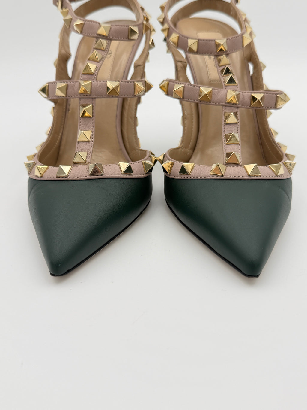 Valentino Rockstud green heel