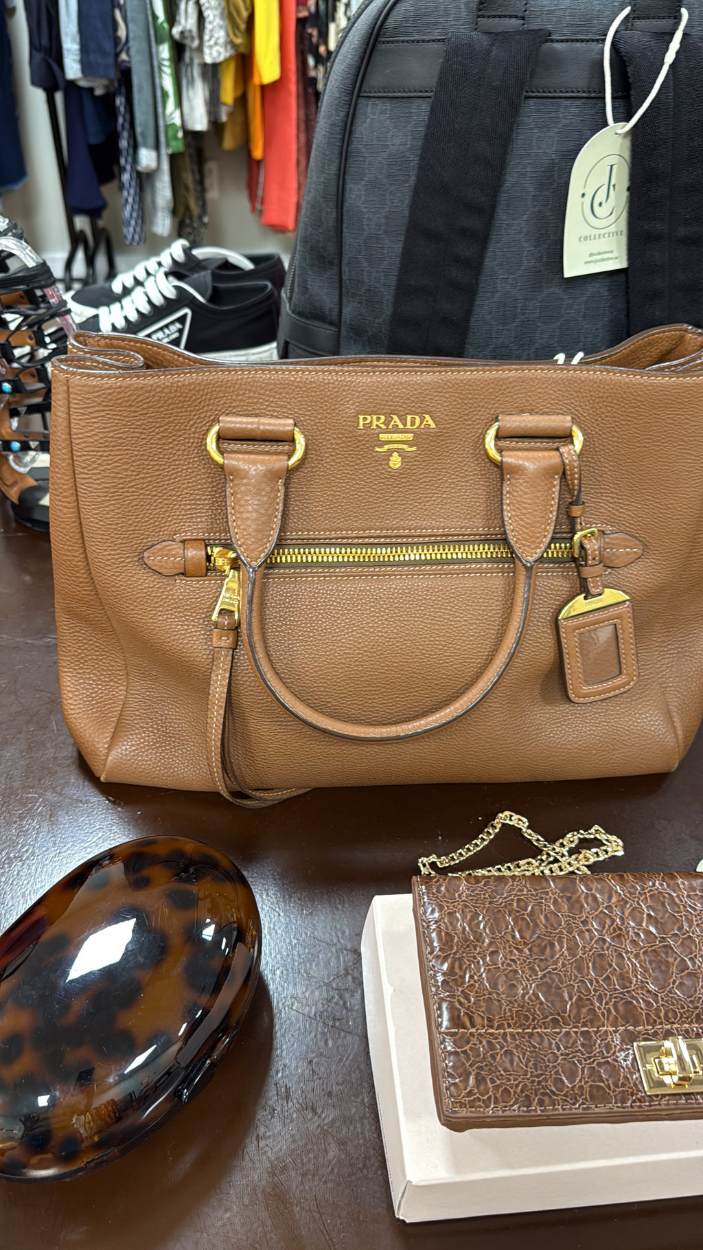 Prada Daino Brown Tote