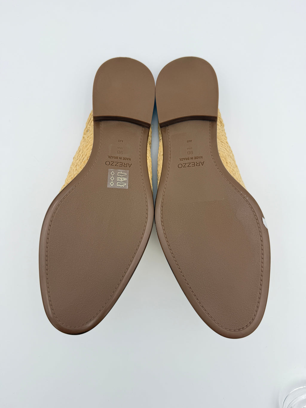 Arezzo raffia beige Mule Size 9