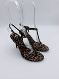 Zara Leopard Satin Sandal Size 37 new