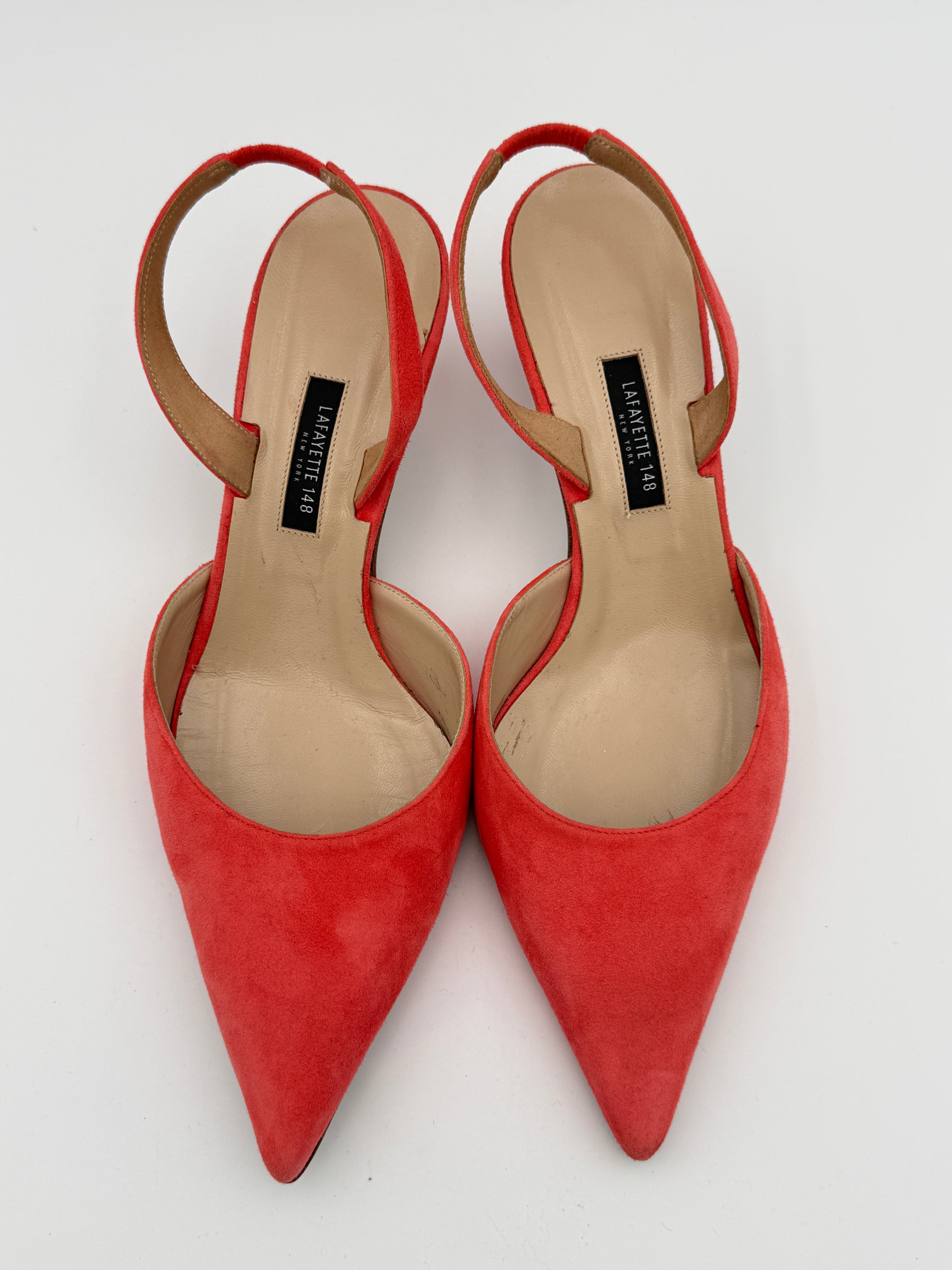 Lafayette 148 Coral Suede Pump Size 40