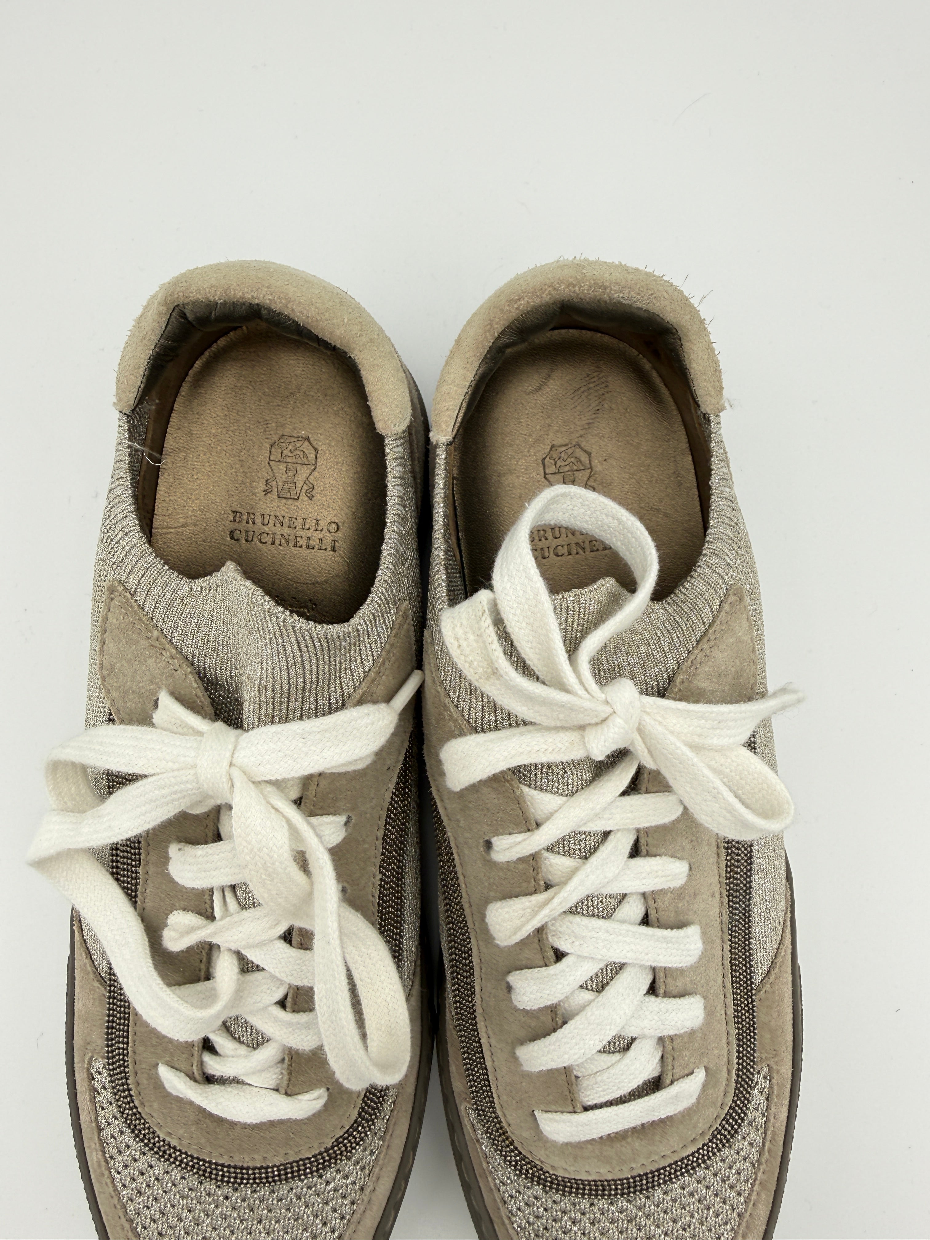 Brunello Cucinelli gray sneakers size 40