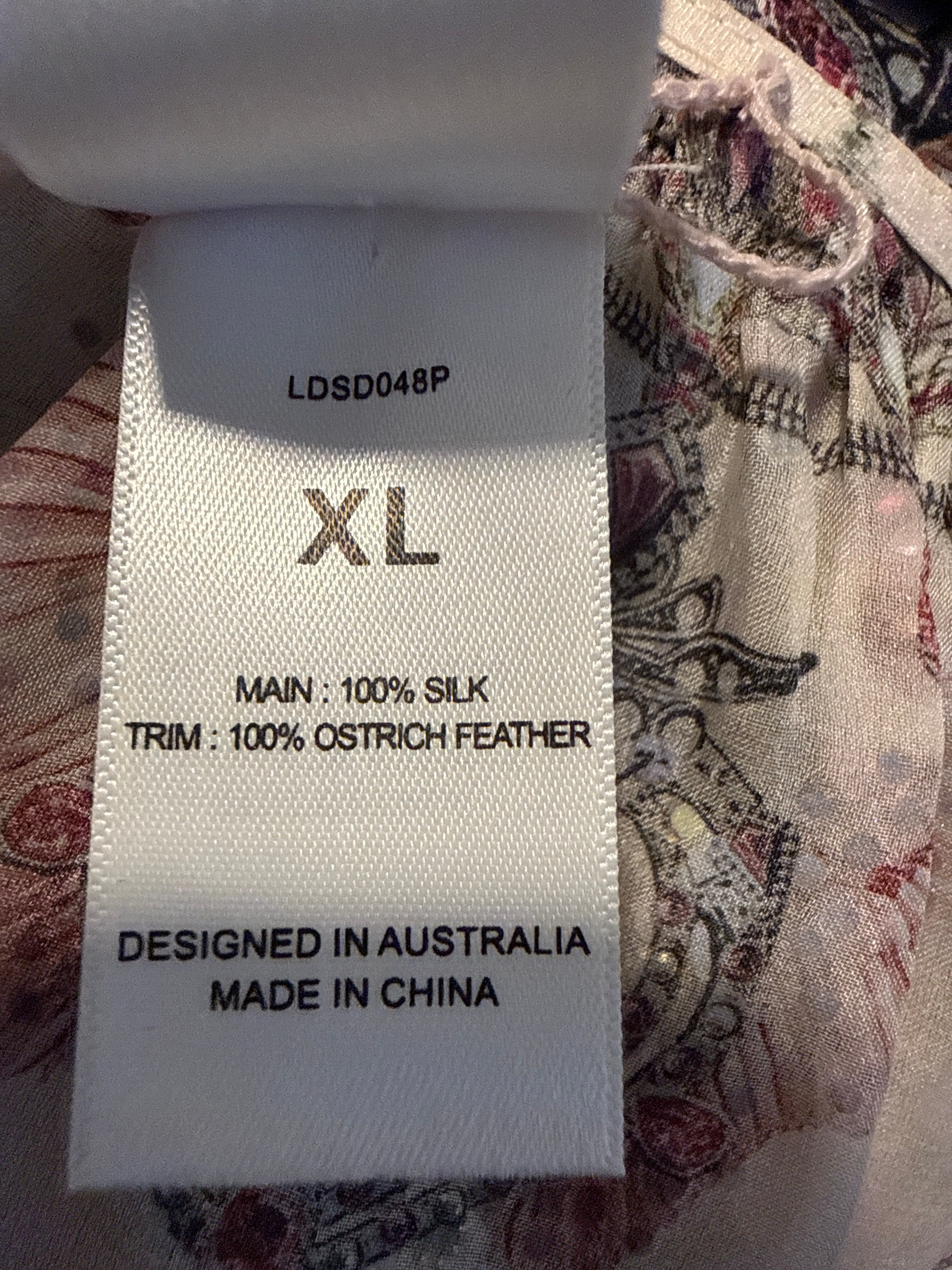 Camilla Feather Sleeve Wrap Dress XL