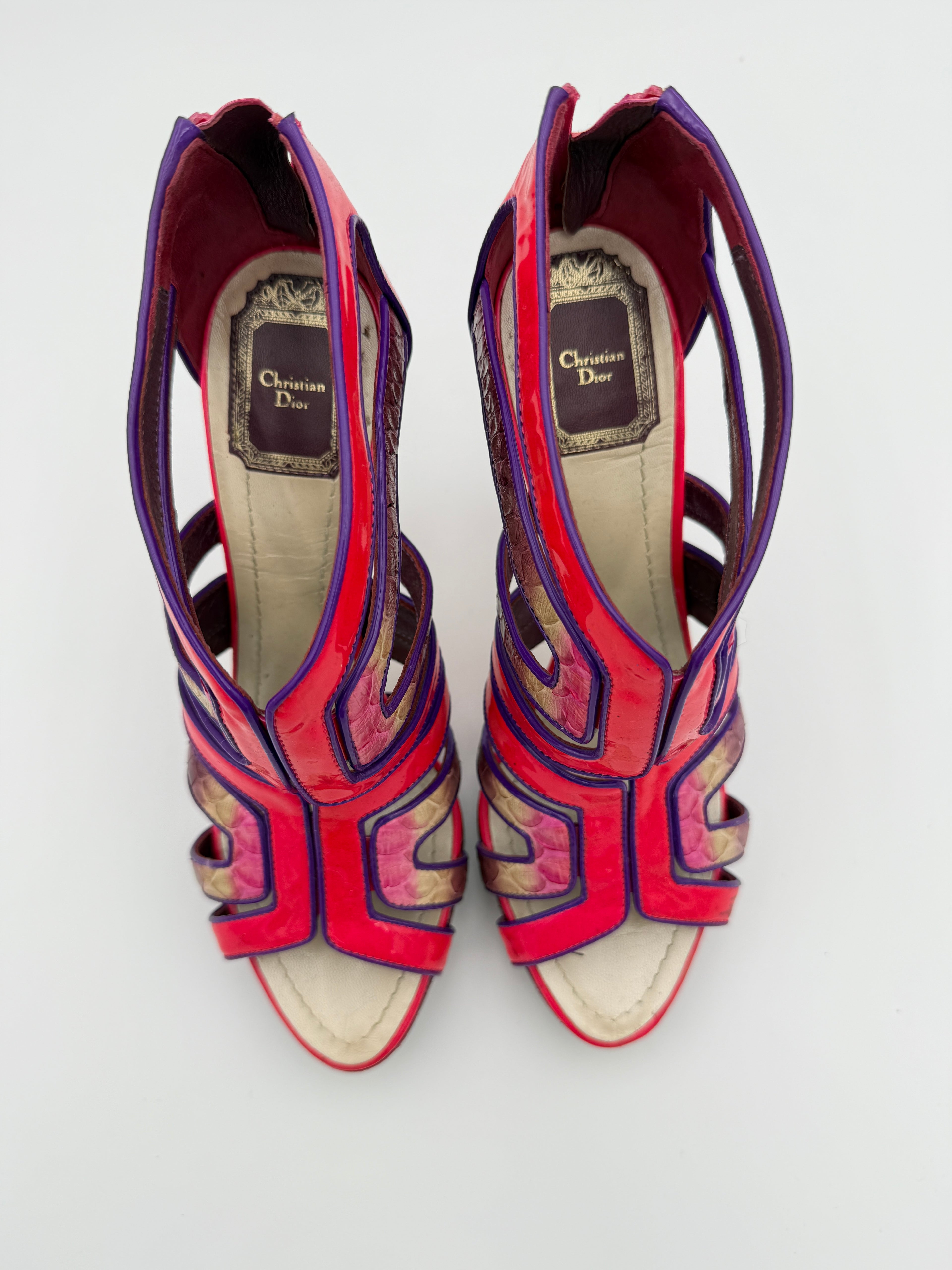 Dior Neon Pink Patent Heel Size 39