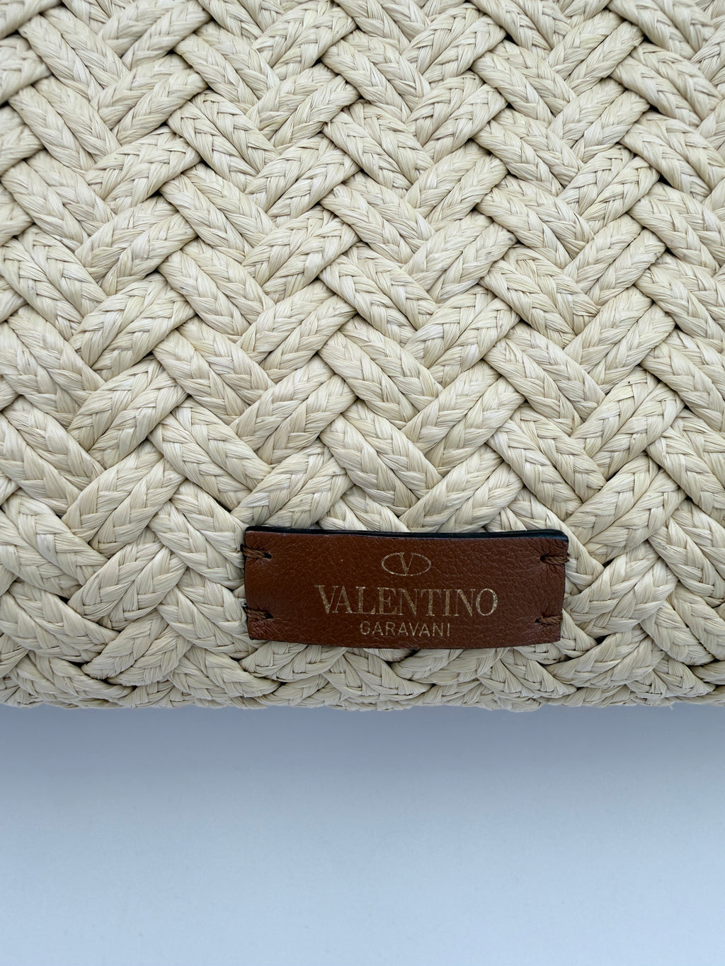Valentino Raffia Tote  large