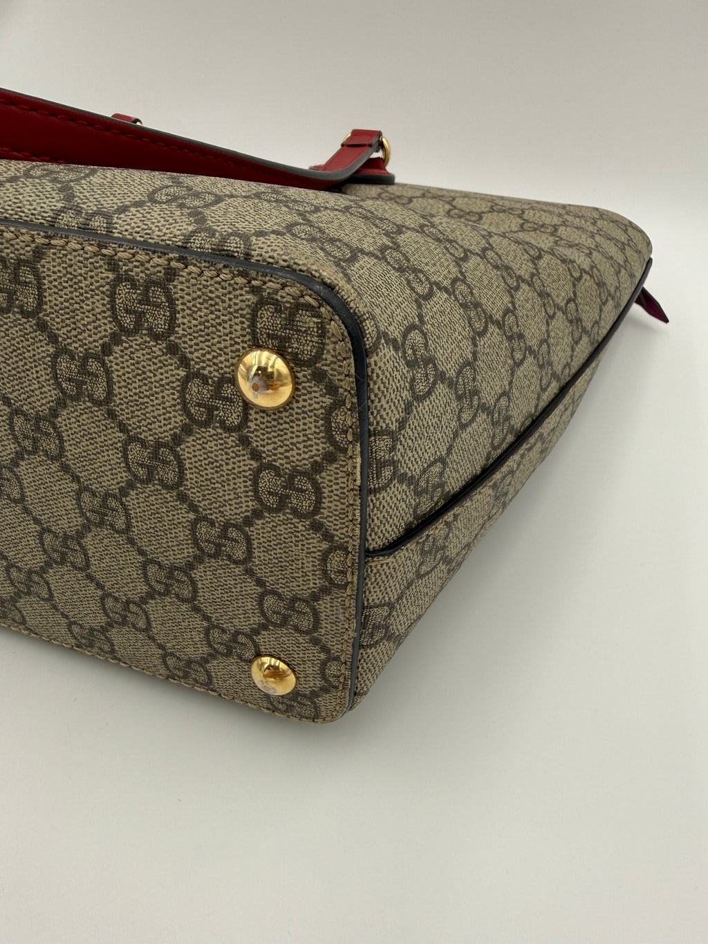 Gucci GG Monogram Hibiscus Red Tote