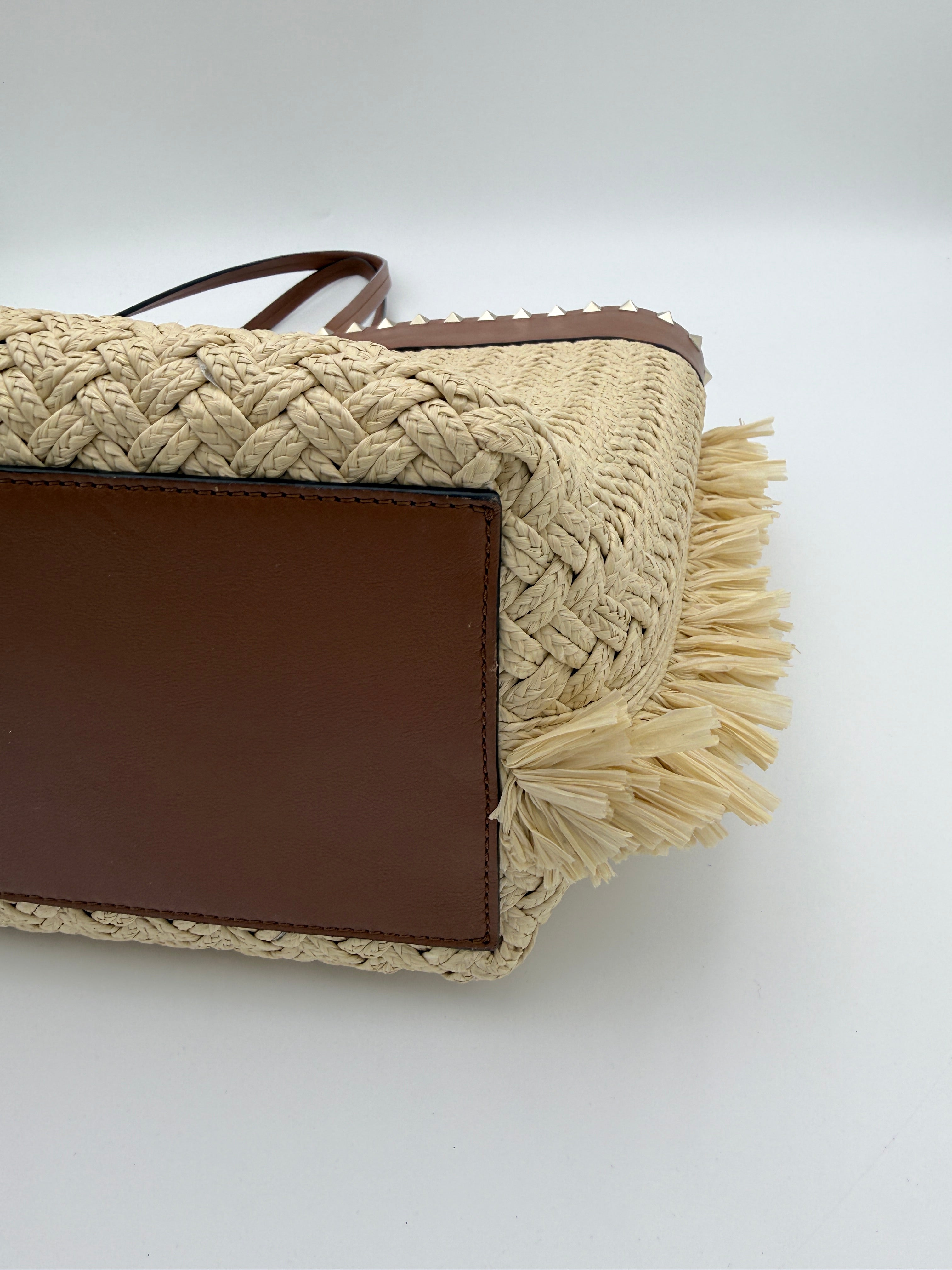 Valentino Raffia Tote  large
