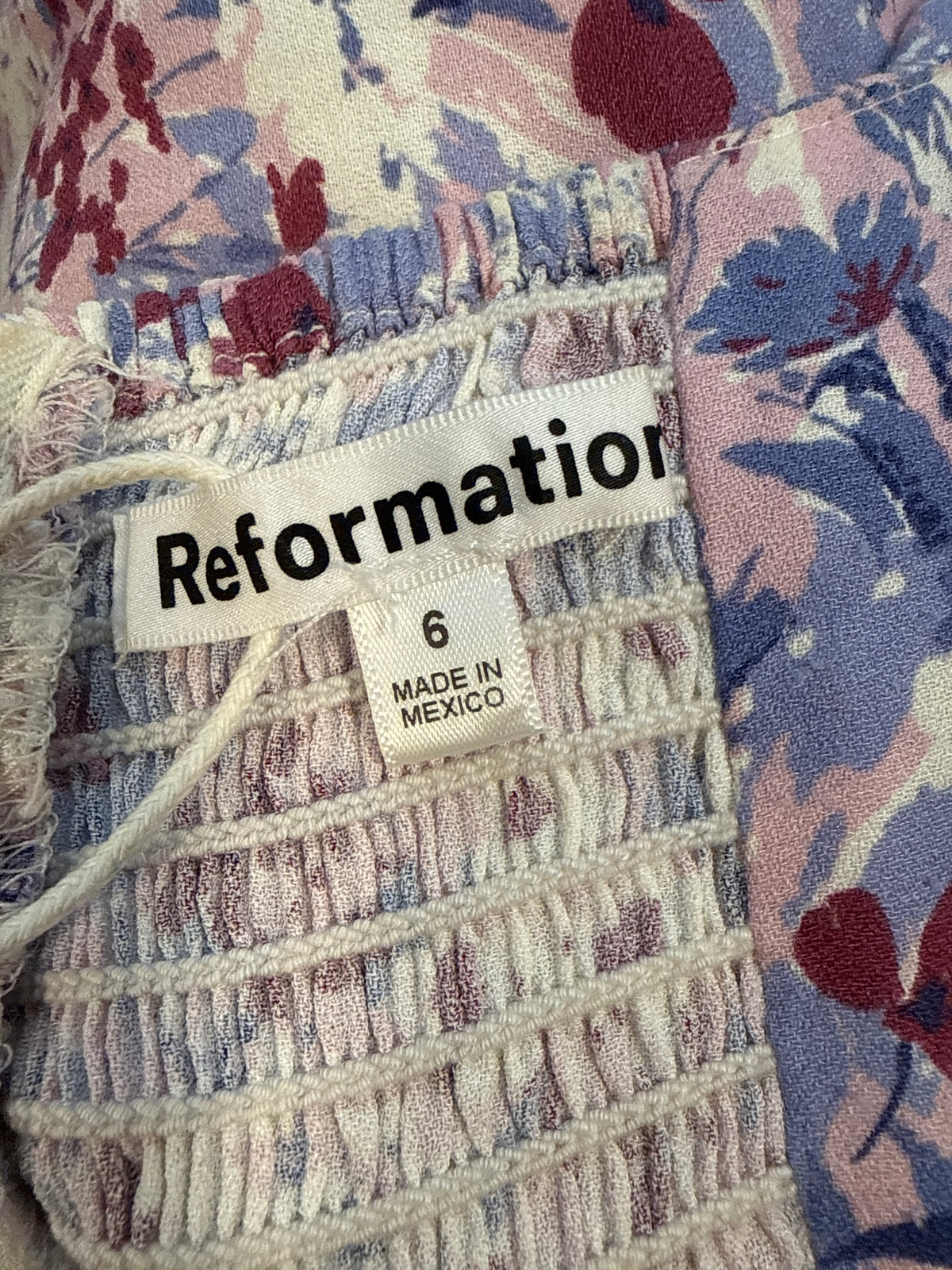 Reformation Lavander flowers Dress size 6