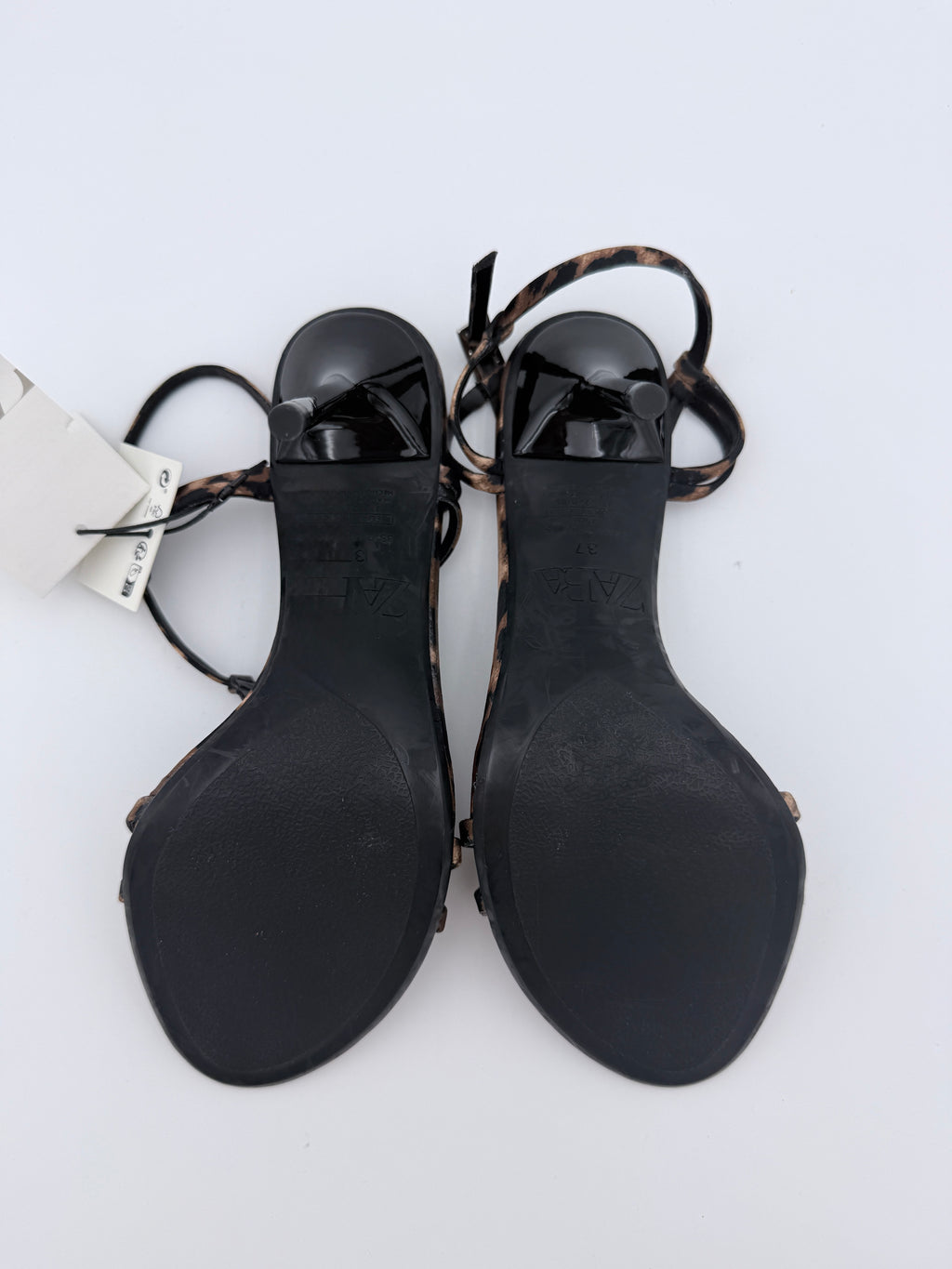 Zara Leopard Satin Sandal Size 37 new