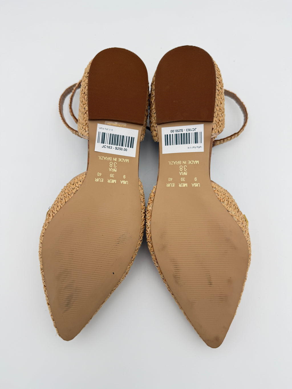 VIX Fiorela Raffia Flats - New - Size US9