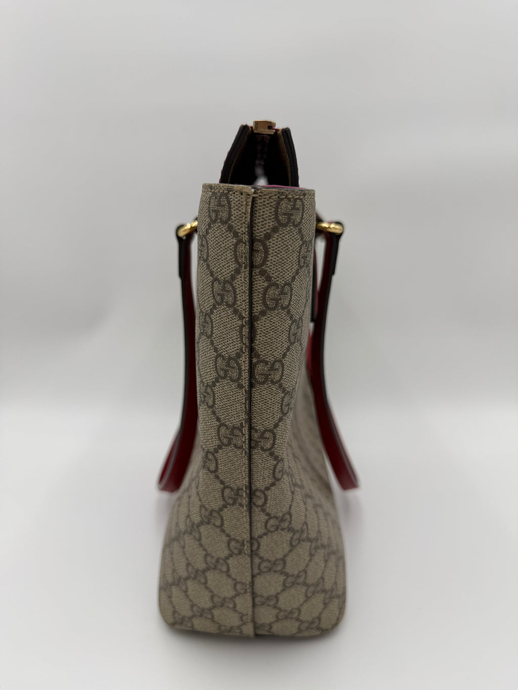Gucci GG Monogram Hibiscus Red Tote