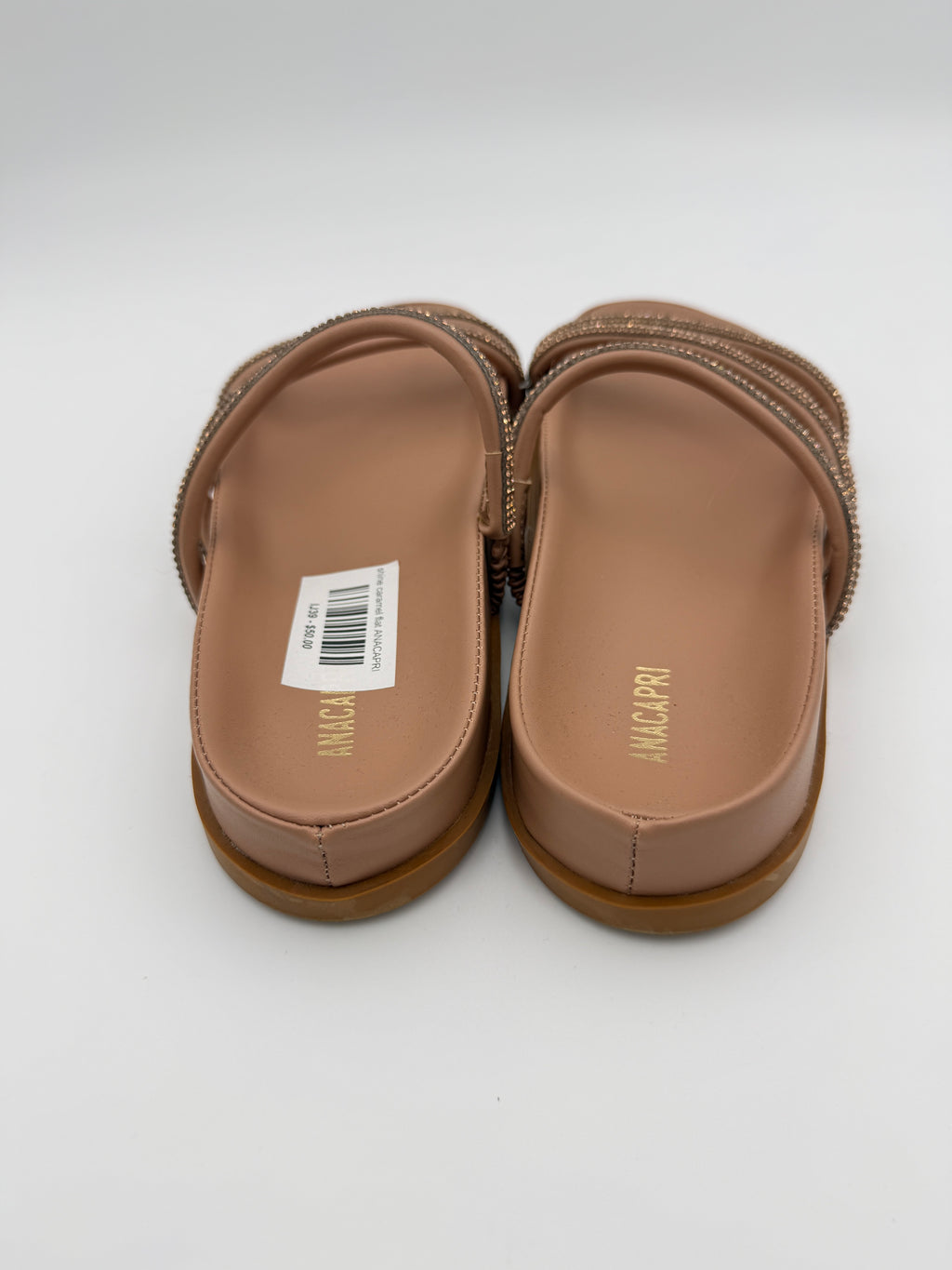 Anacapri Caramel Rhinestone flat Size 8