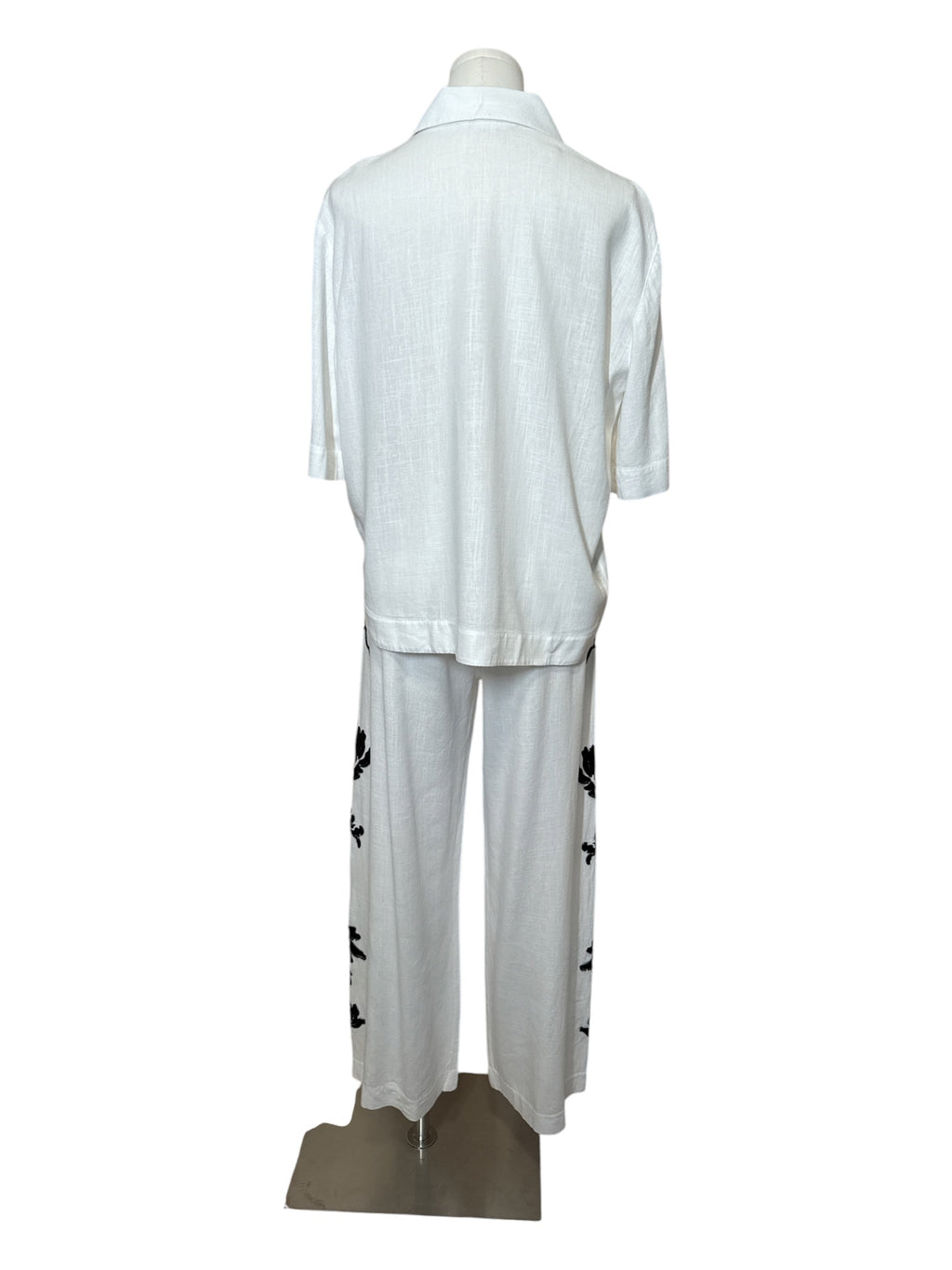 ZARA White Cotton Embroidered Set M