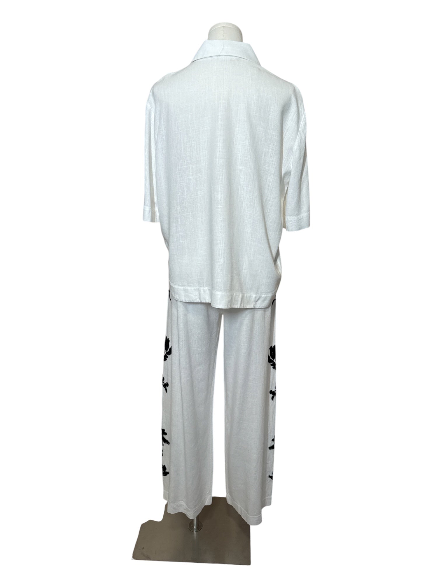 ZARA White Cotton Embroidered Set M