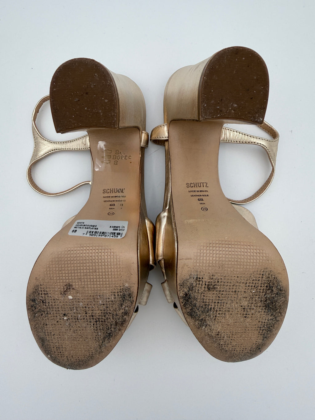 Schutz Metallic Gold Platform  size 6