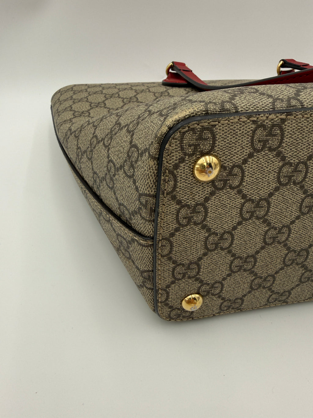 Gucci GG Monogram Hibiscus Red Tote
