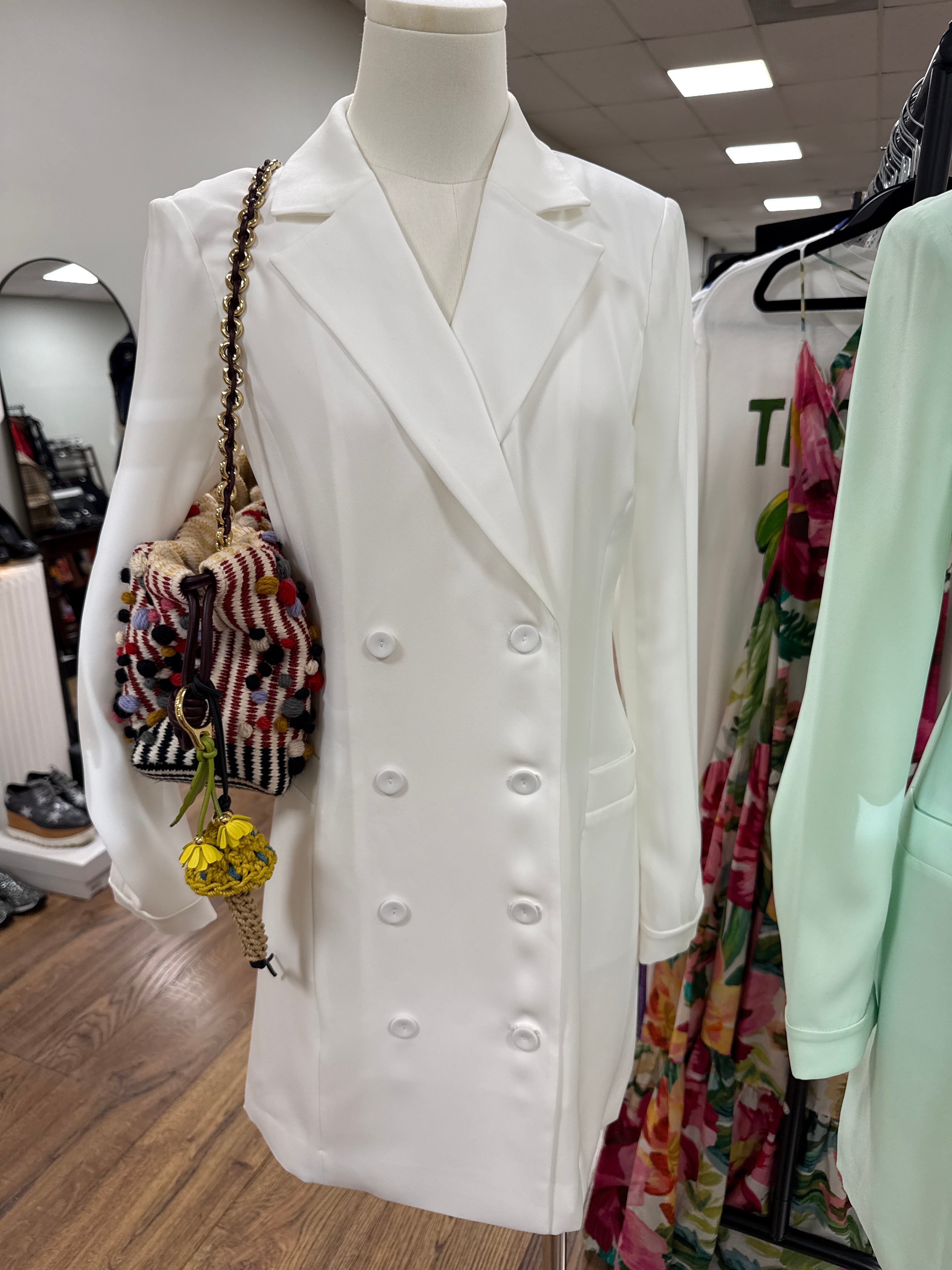 BCBG White Blazer Dress size XS with tags