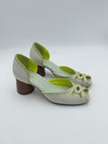 Sarah Chofakian Pearl Green Peep Toe Size 7 US