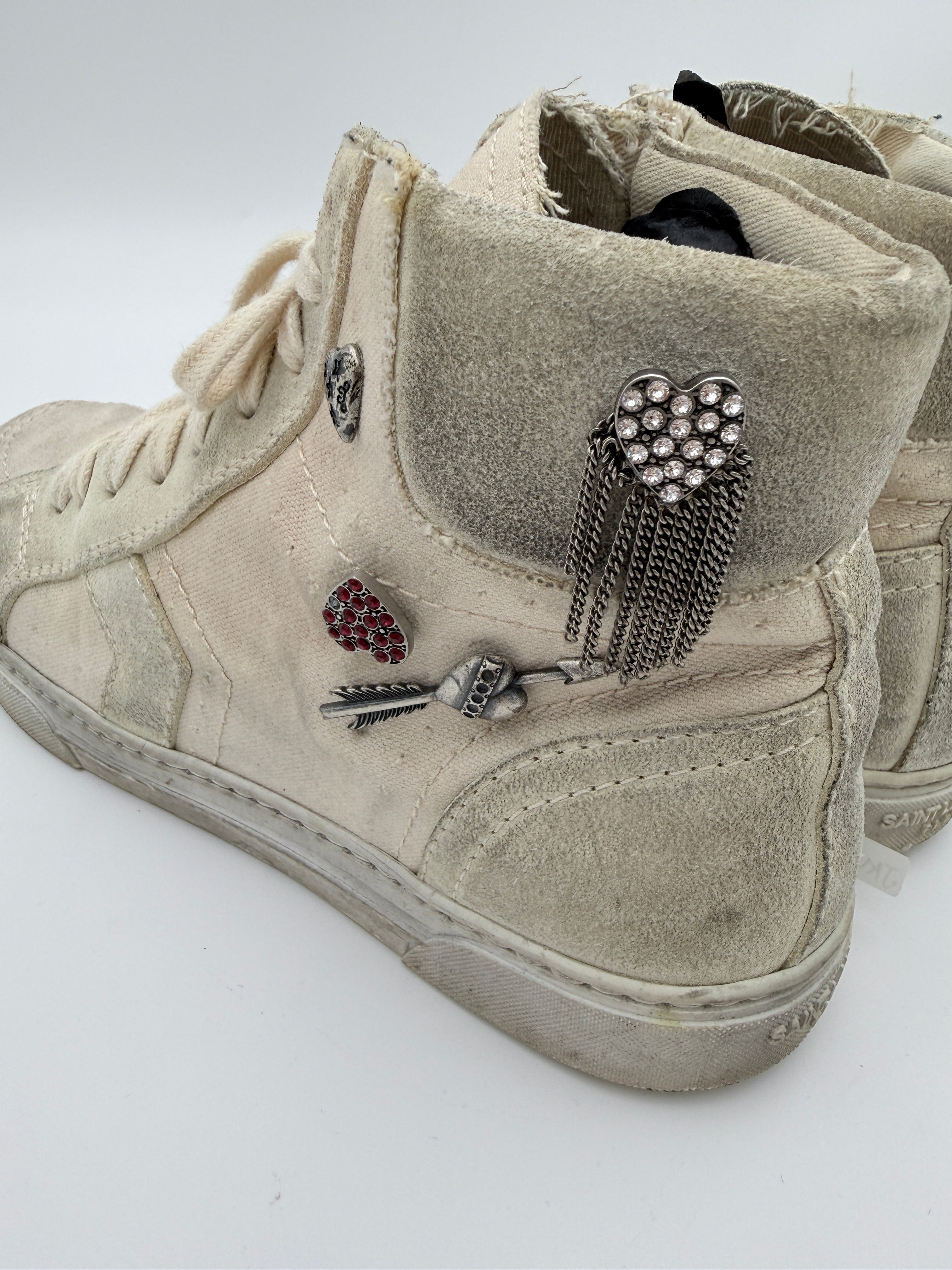 Saint Laurent joe hight top Distressed sneakers size 39
