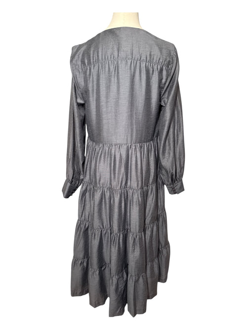 Anthropologie Gray Midi Dress Xsmall NWT