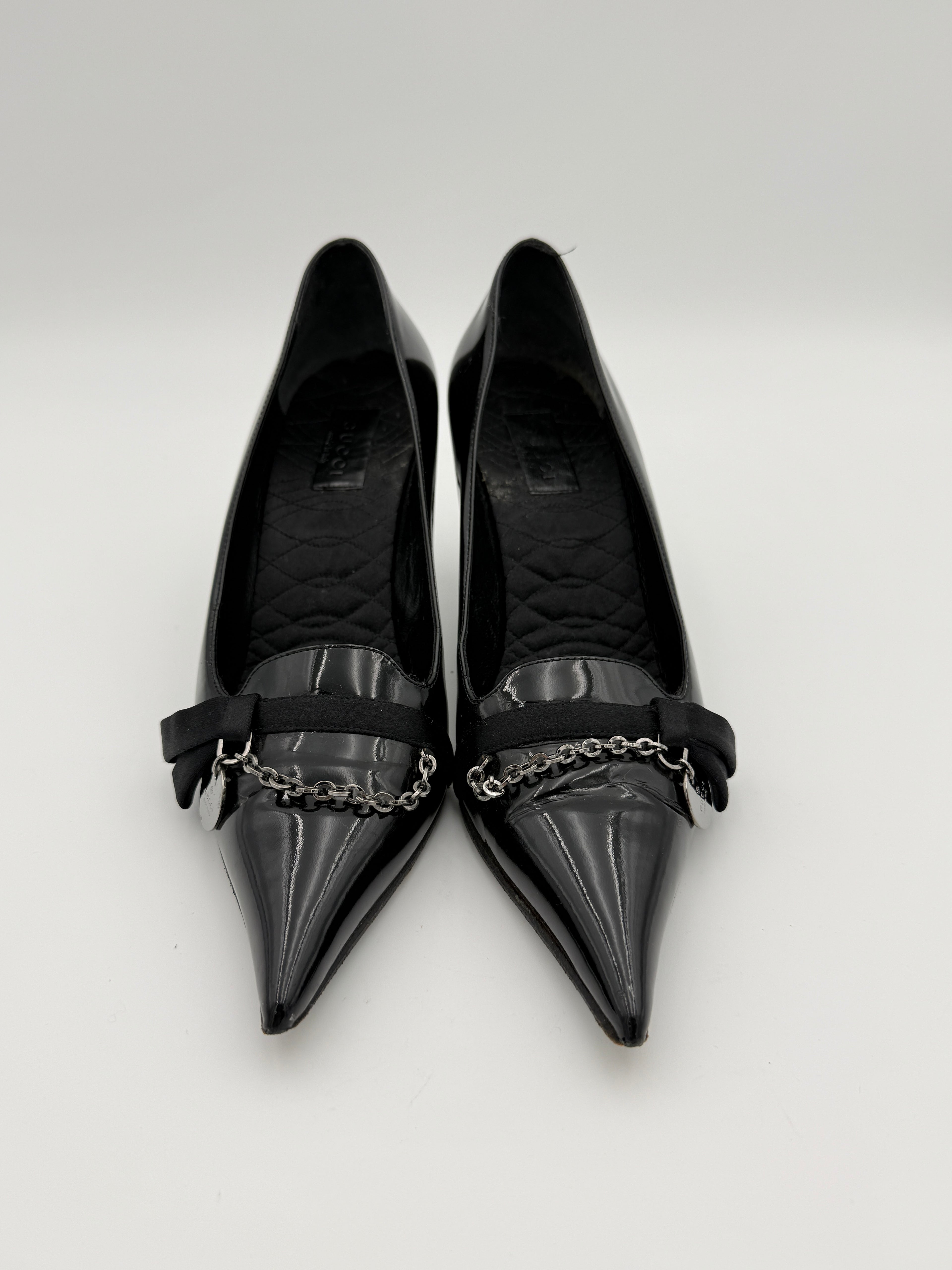 Gucci pointed patent scarpin