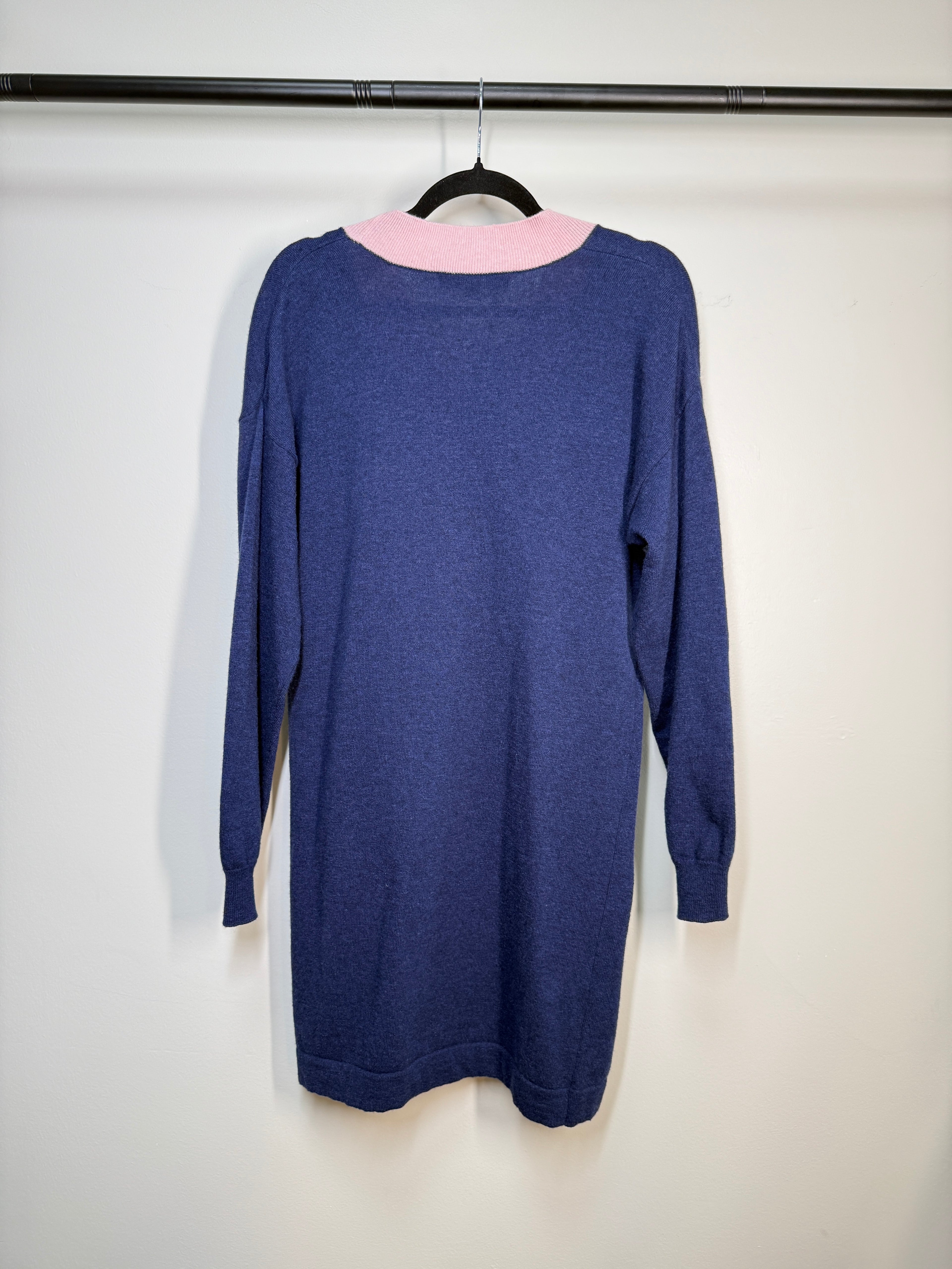 Moschino Blue Wool Sweater Mini Dress