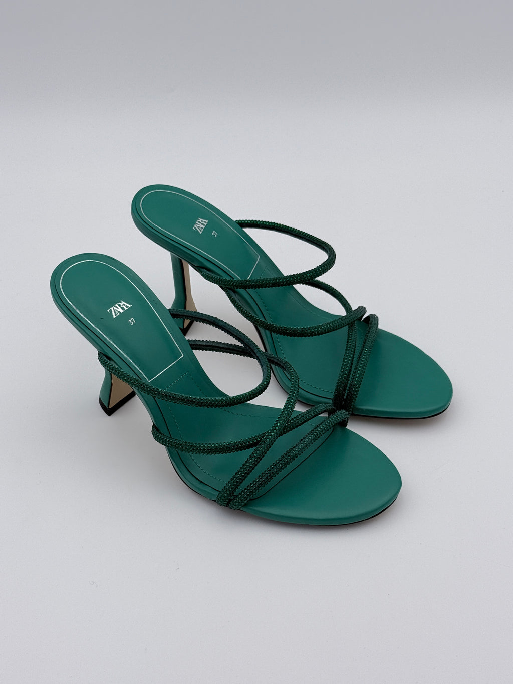 Zara Green Crystal Sandal New size 37