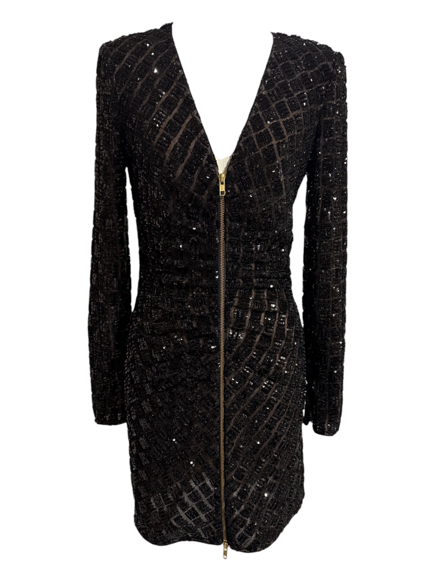 Self Portrait black sequin dress Size 4
