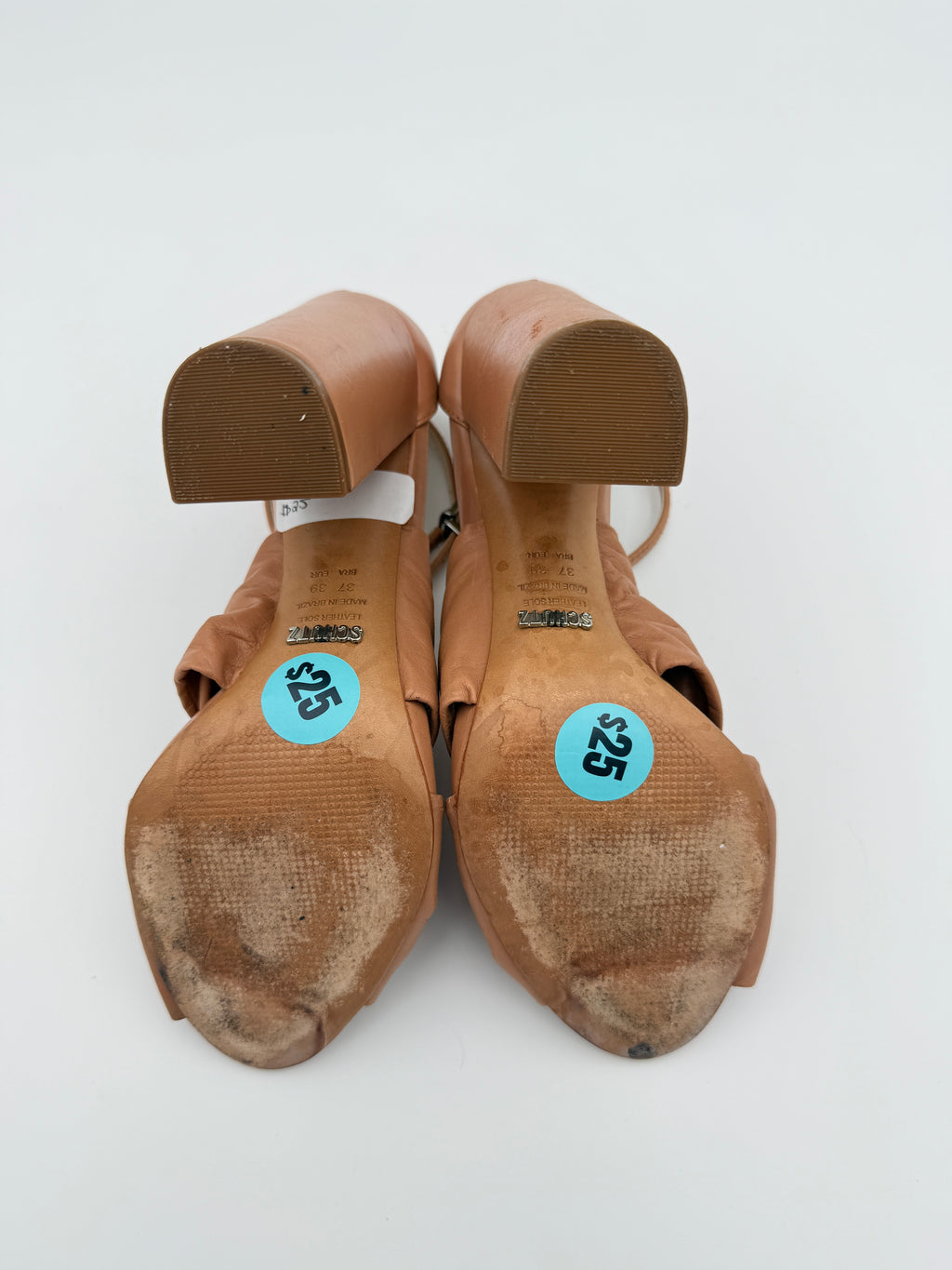 Schutz Nude Leather Sandal Size 8