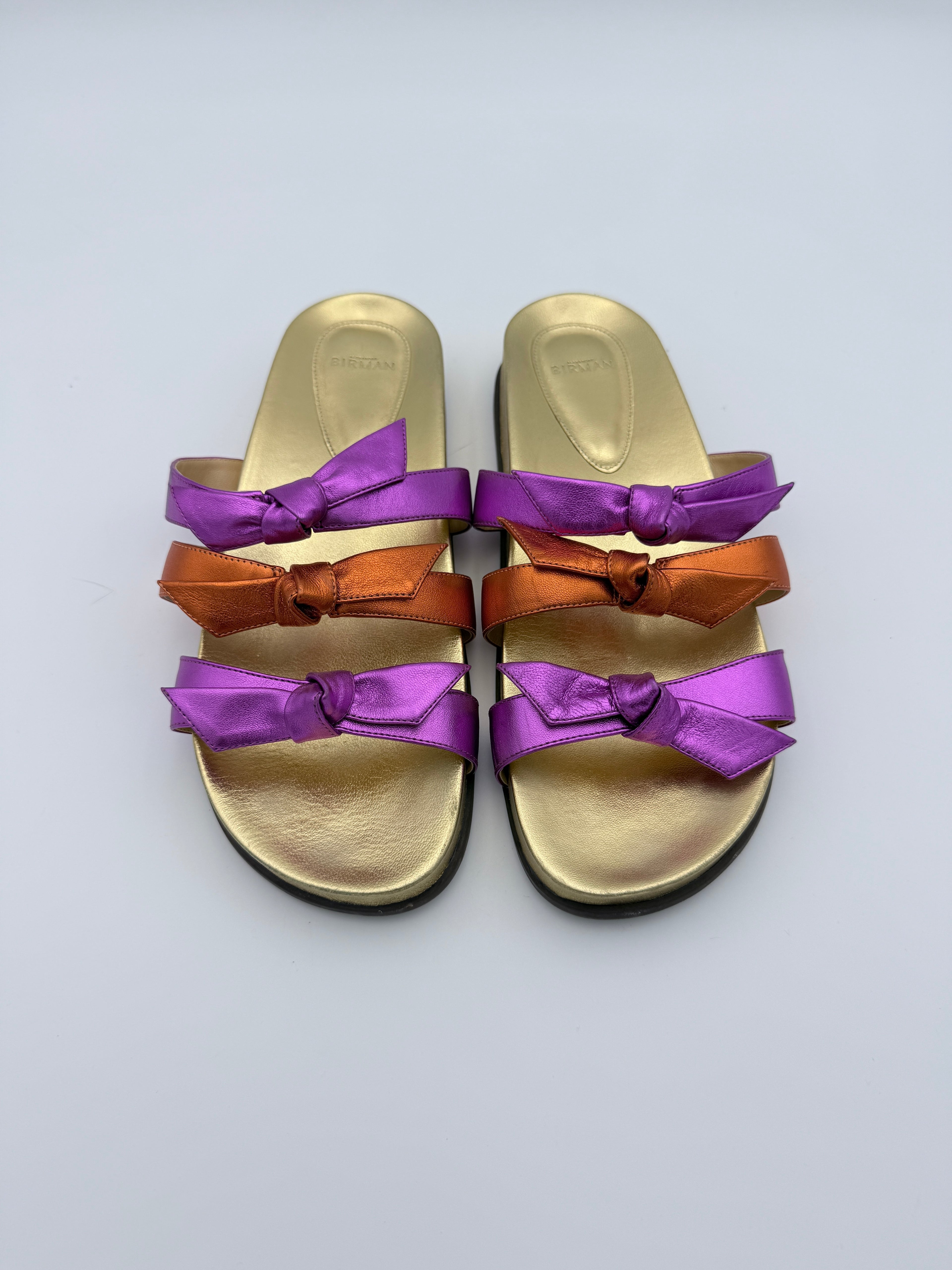 Birman Clarita Pink orange metallic flat Size 40