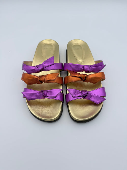 Birman Clarita Pink orange metallic flat Size 40