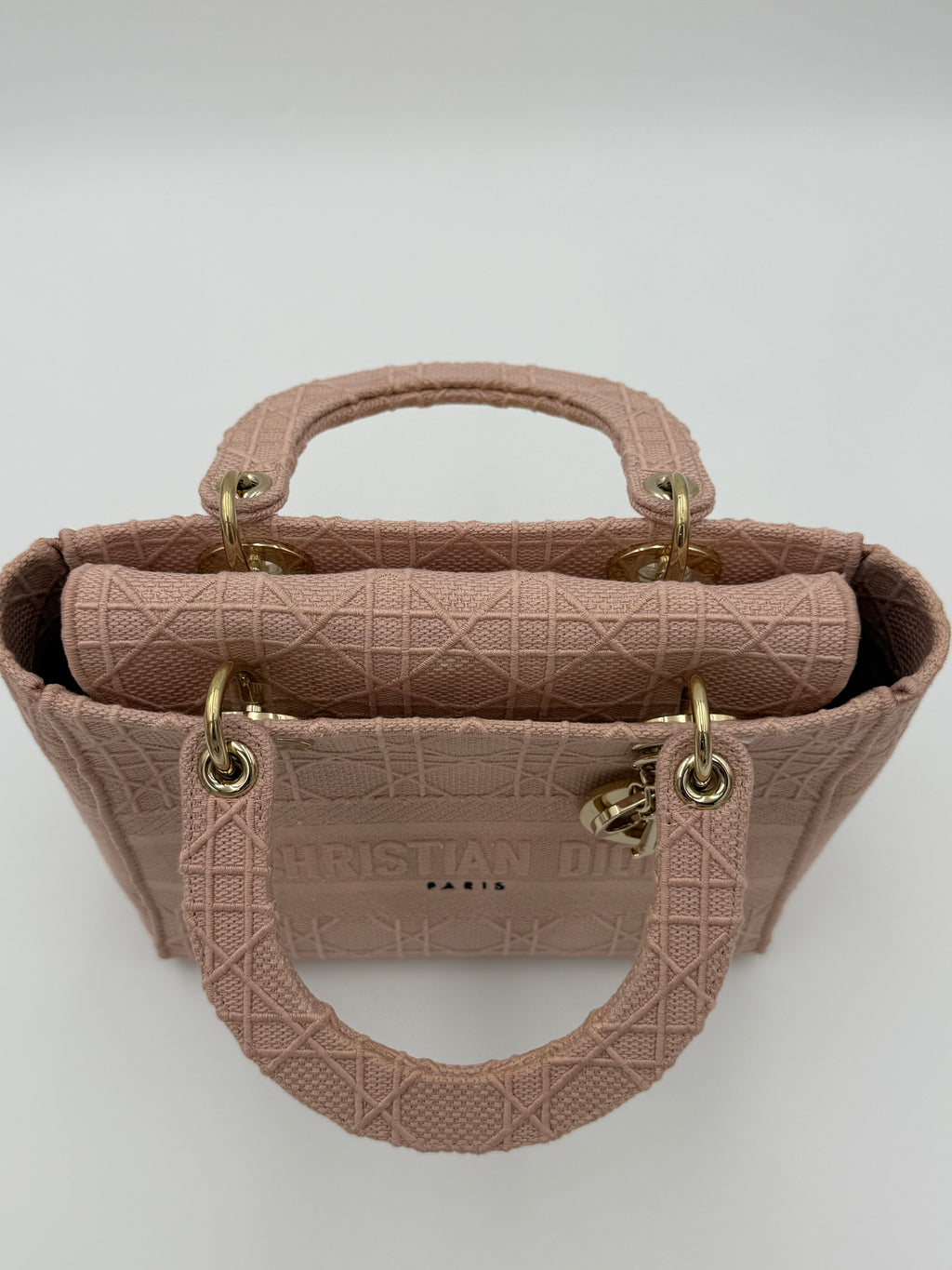 Lady Dior Cannage Rosewood Canvas