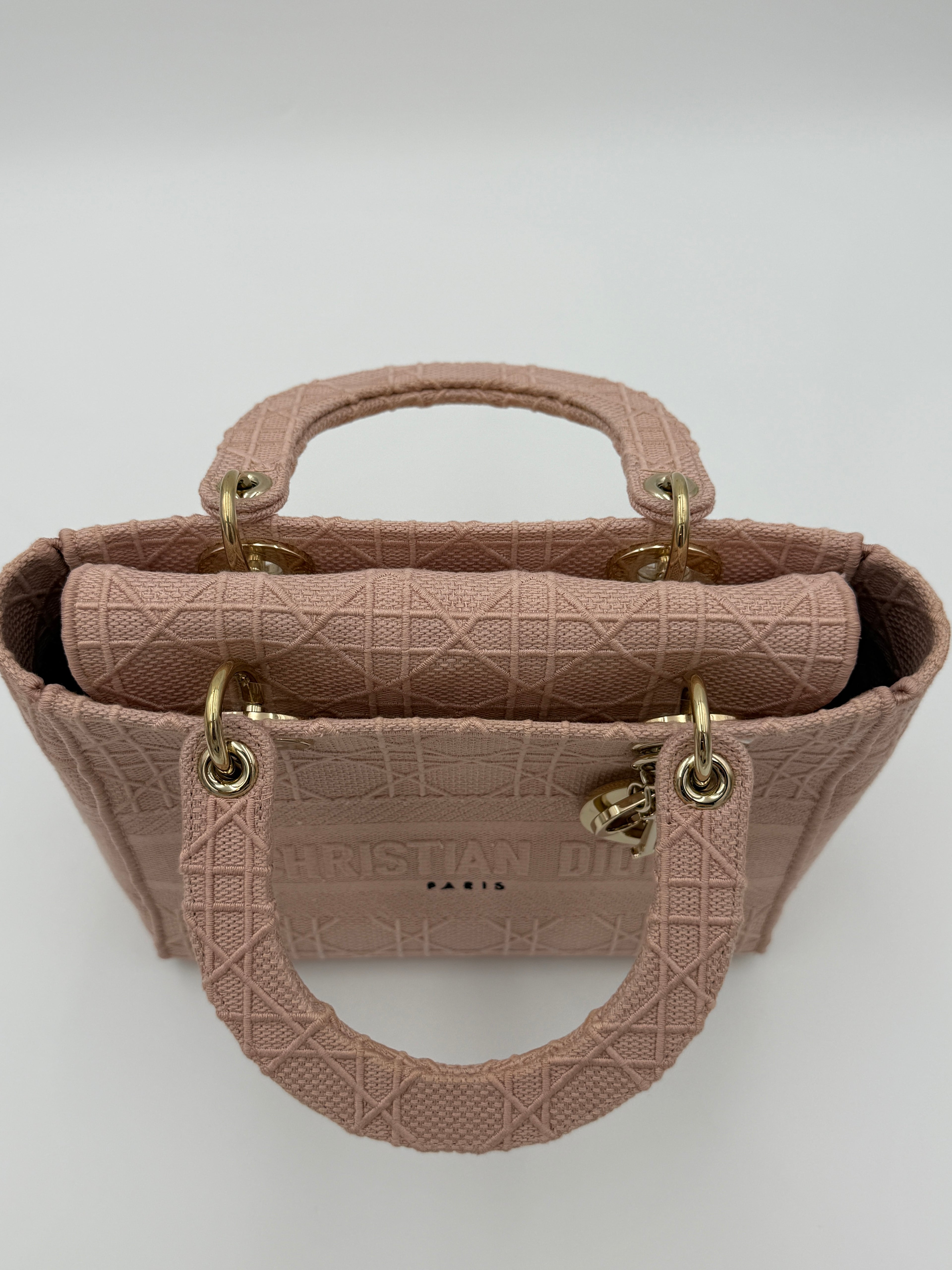 Lady Dior Cannage Rosewood Canvas