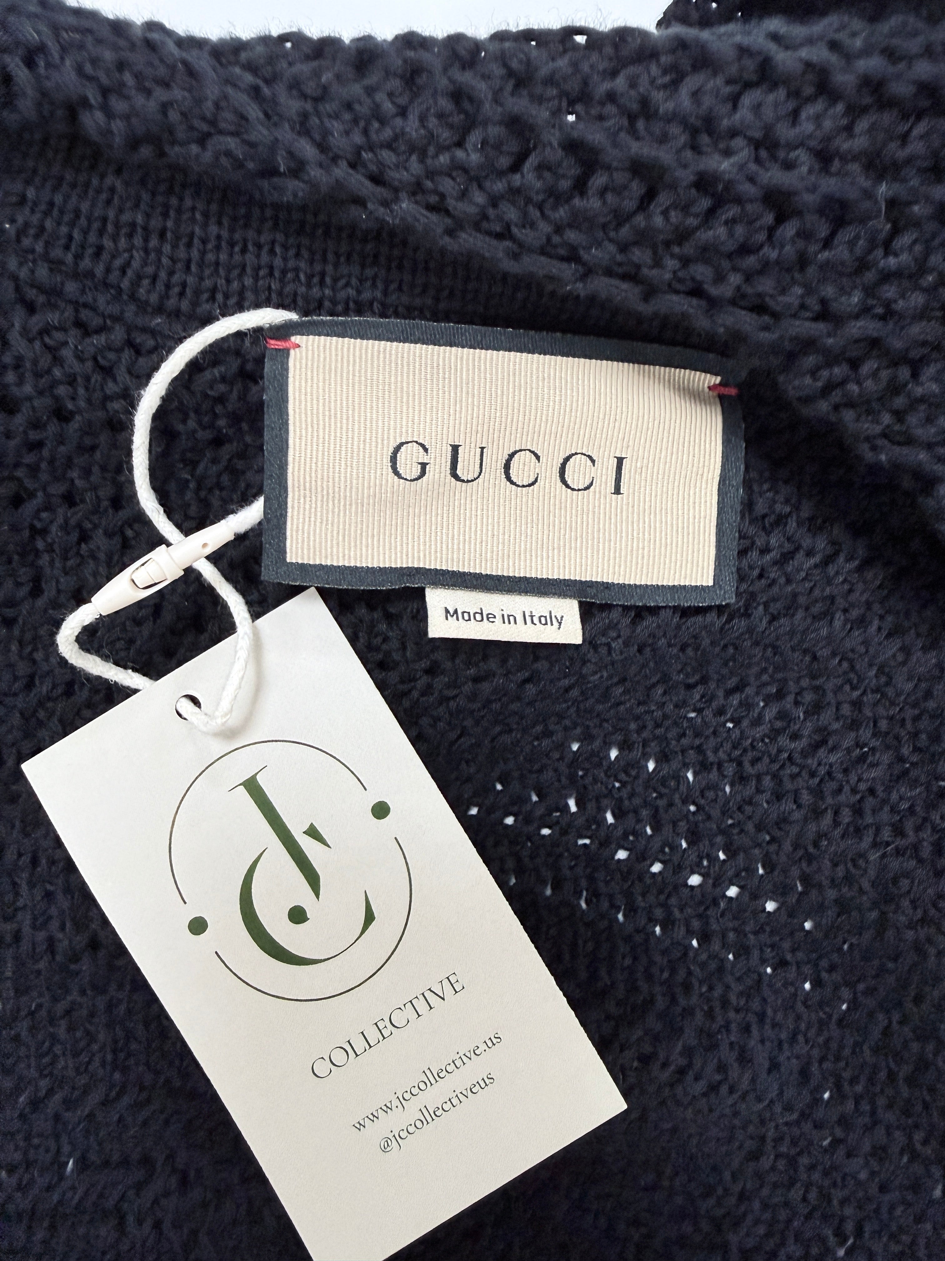 Gucci Black Knit Sailor Cardigan