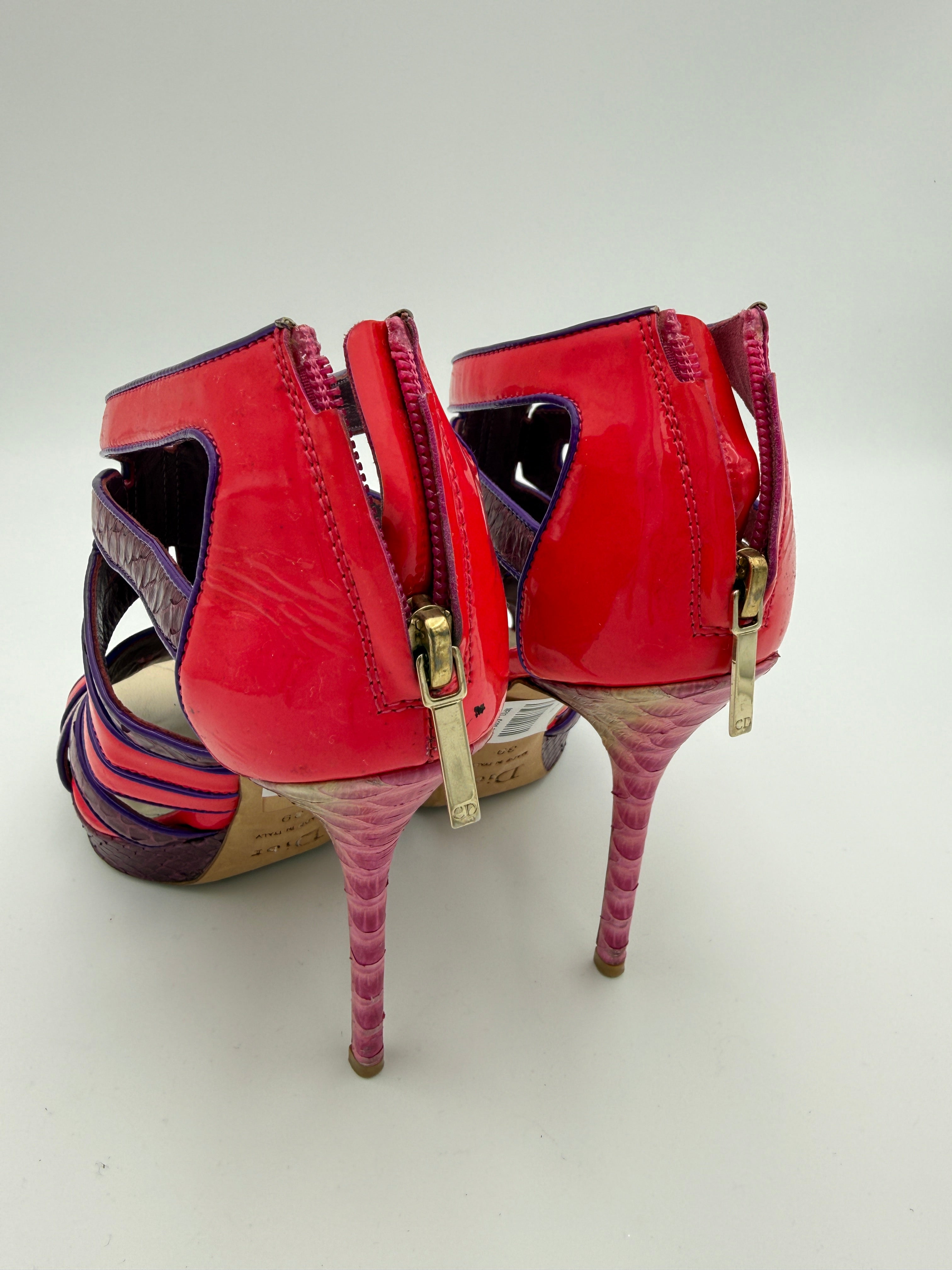 Dior Neon Pink Patent Heel Size 39