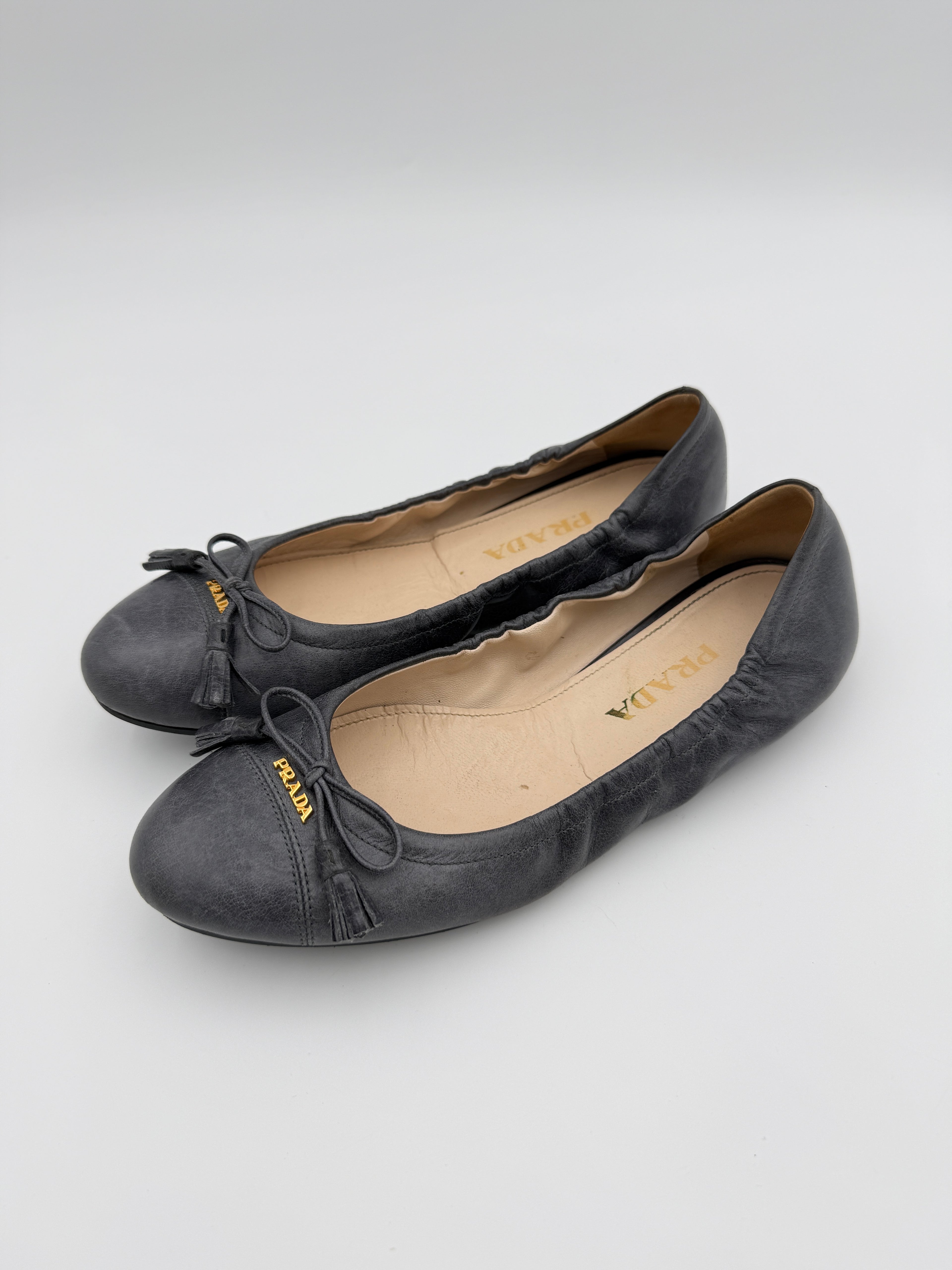 Prada Gray Ballerinas Size 37,5