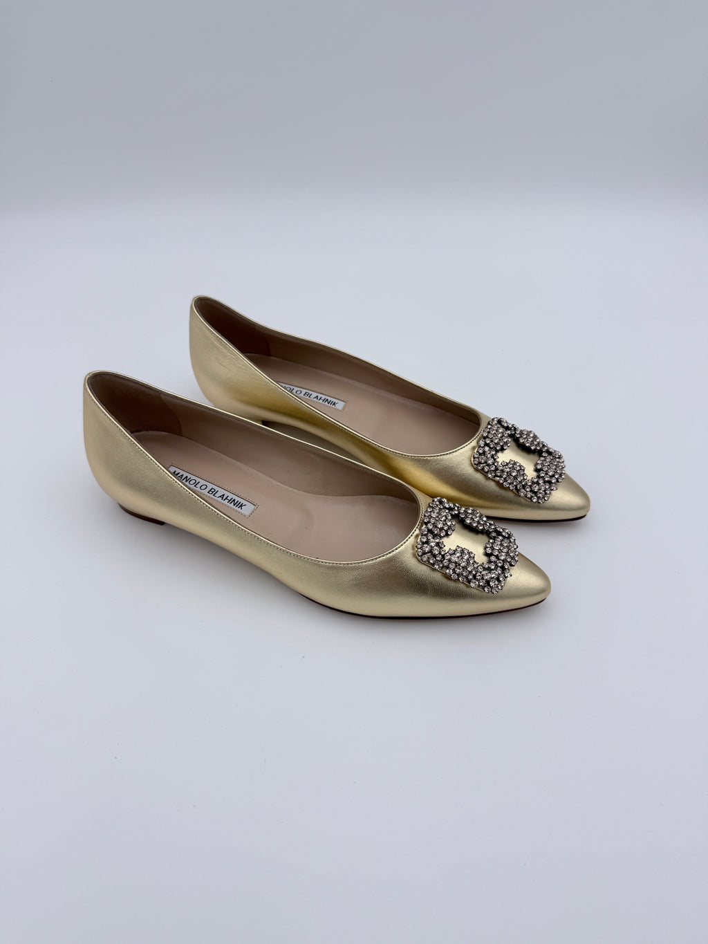 Manolos Hangisi mettalic Flats size 38