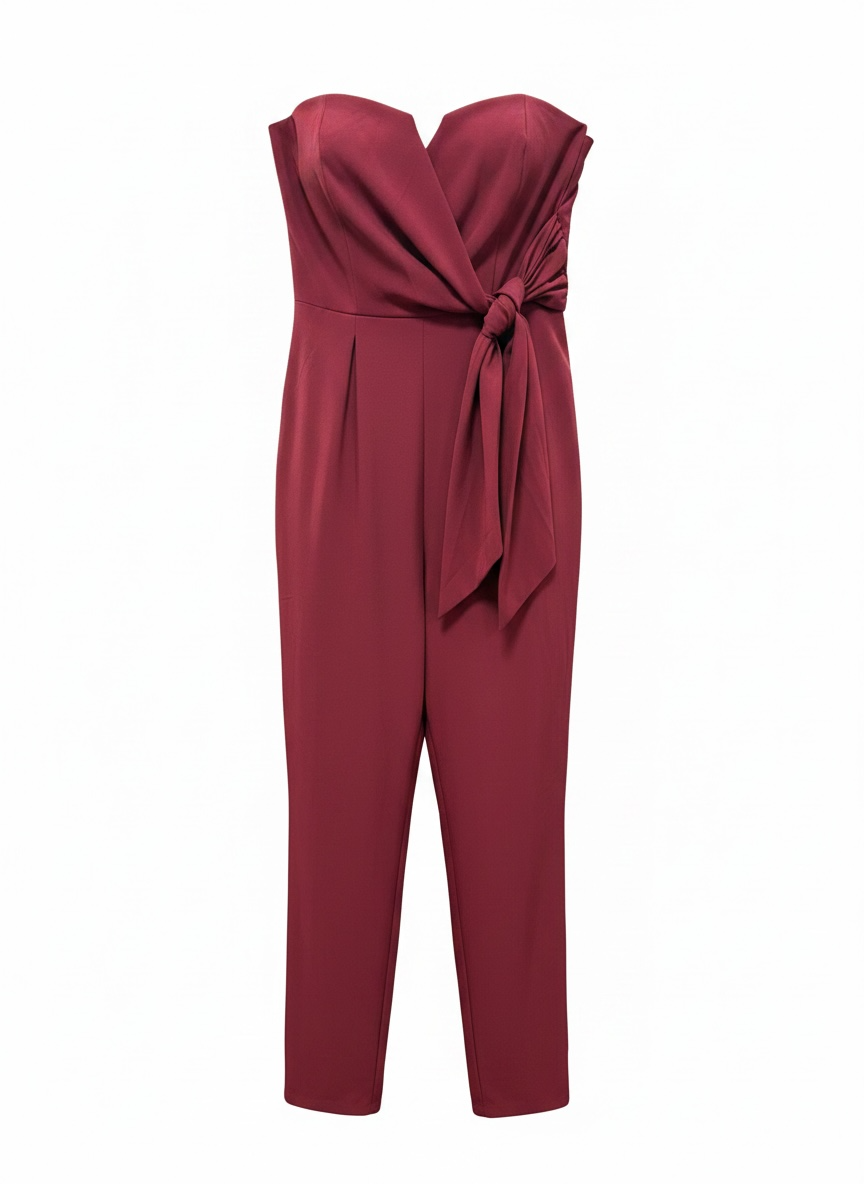 Visco Polly Burgundy Jumpsuit