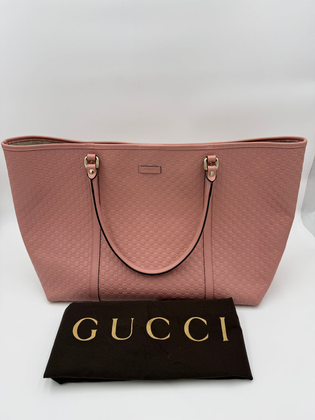 Gucci Pink Microgussisima Large Joy Tote
