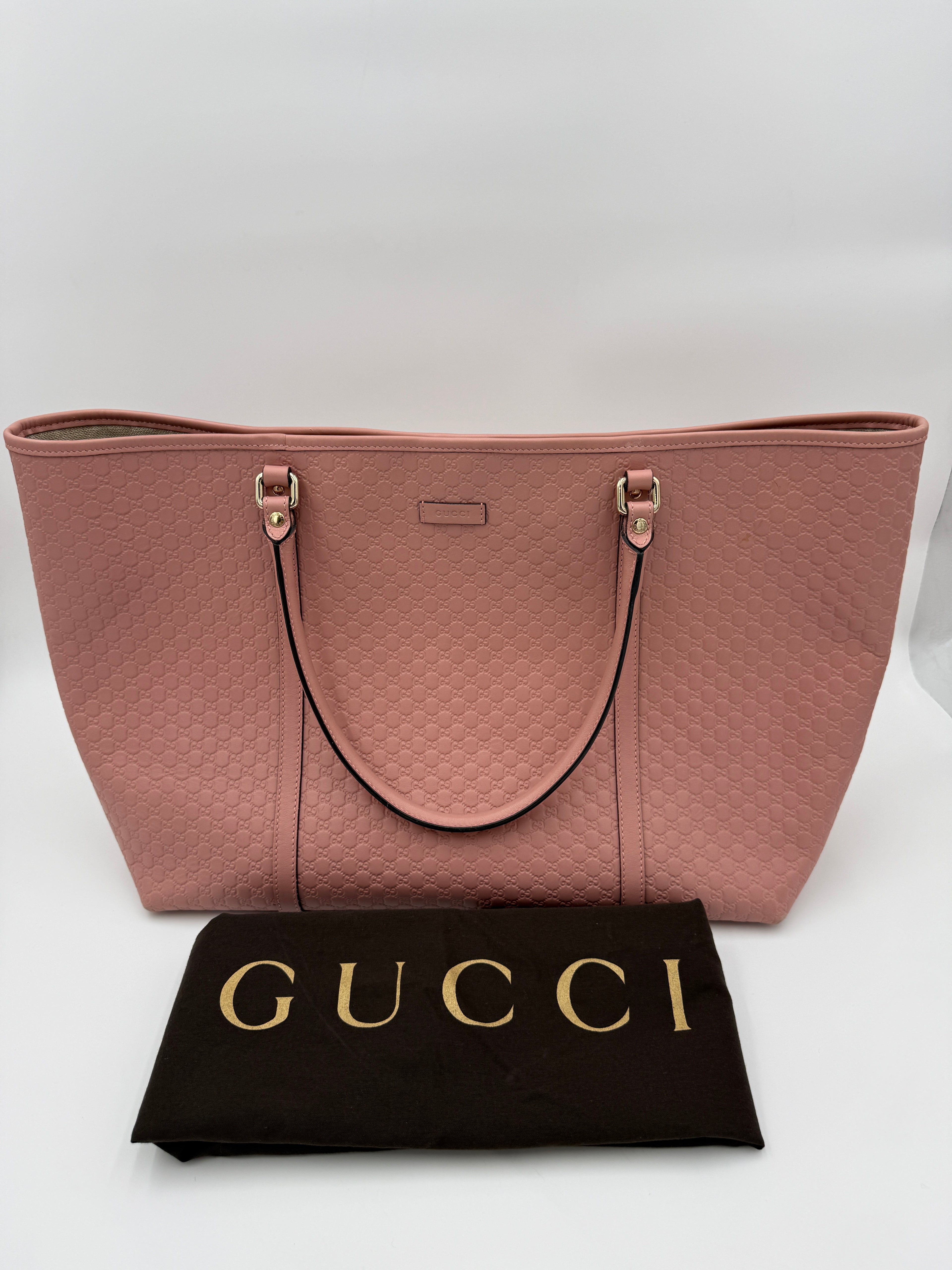 Gucci Pink Microgussisima Large Joy Tote