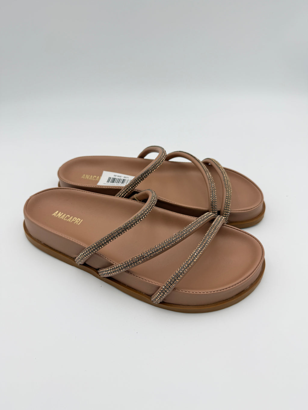 Anacapri Caramel Rhinestone flat Size 8