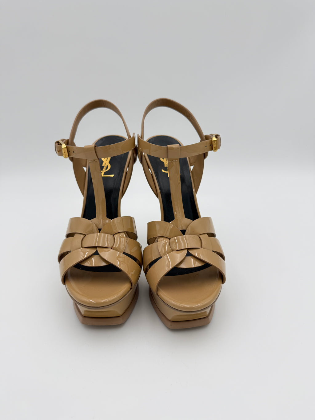 YSL Dark Nude Patent Sandal Size 38