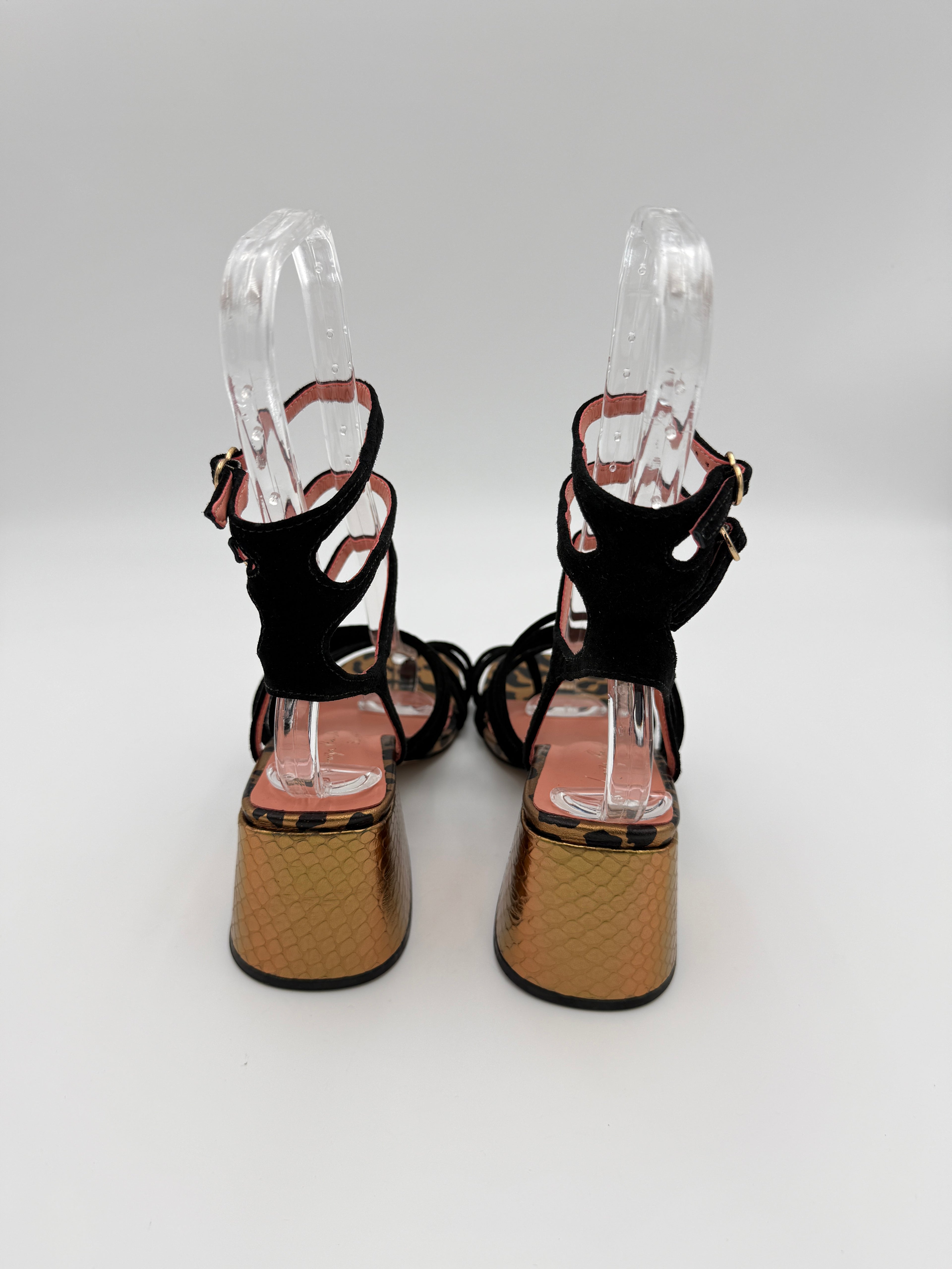 Luiza Barcelos Black Gold Leopard  Sandal B002 V2