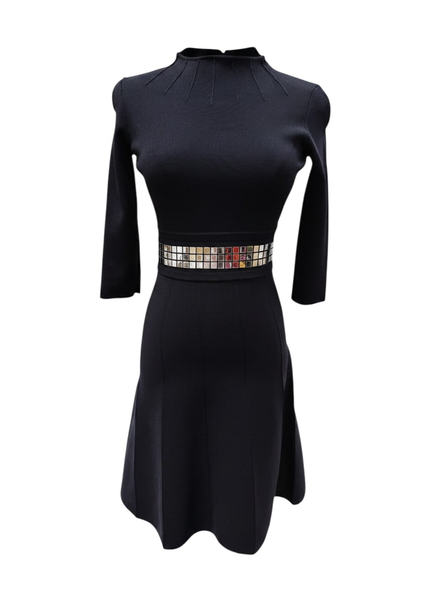 Pinko Knit Mini Dress with Mirror Embellished - Size XS