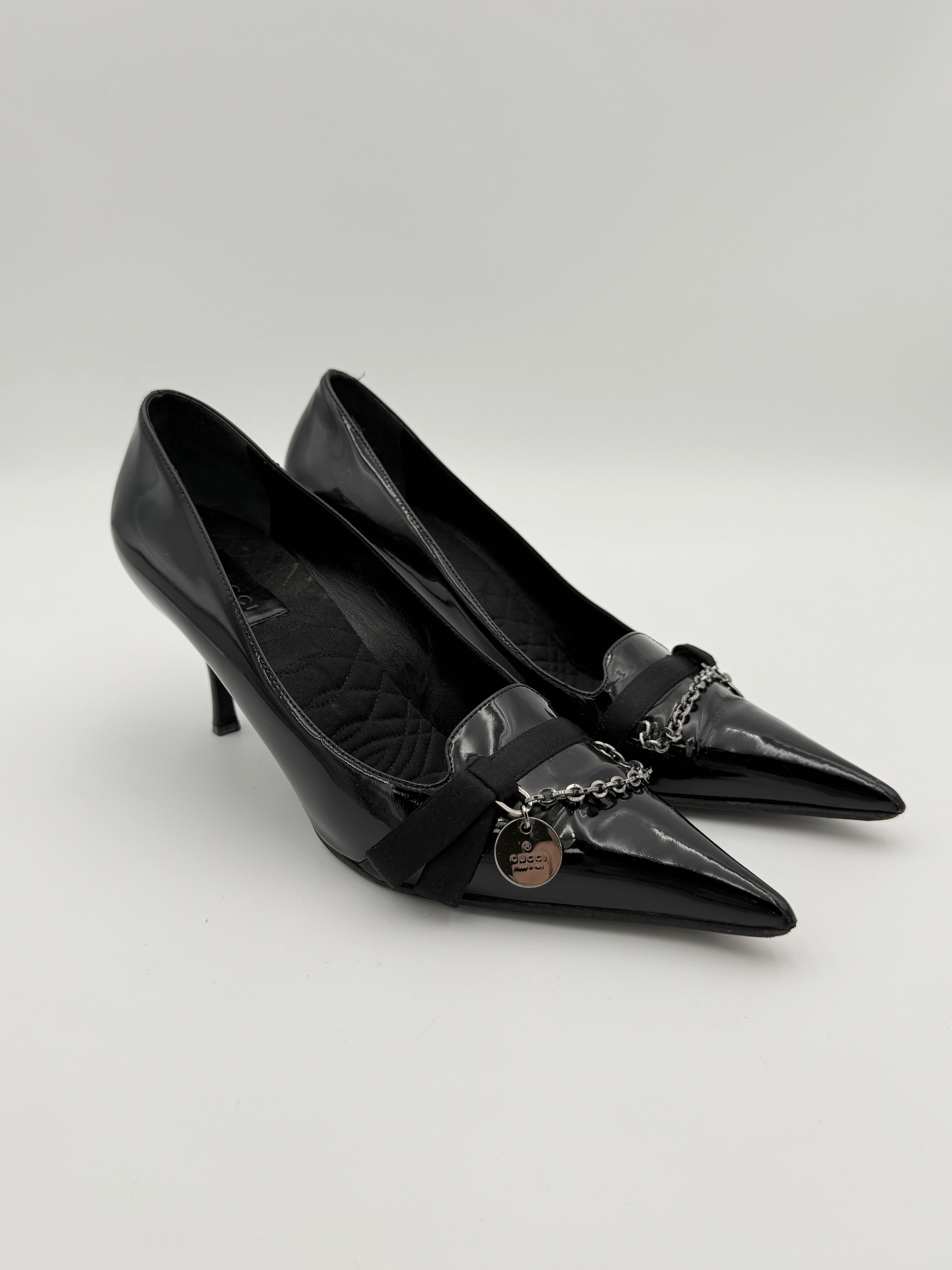 Gucci pointed patent scarpin
